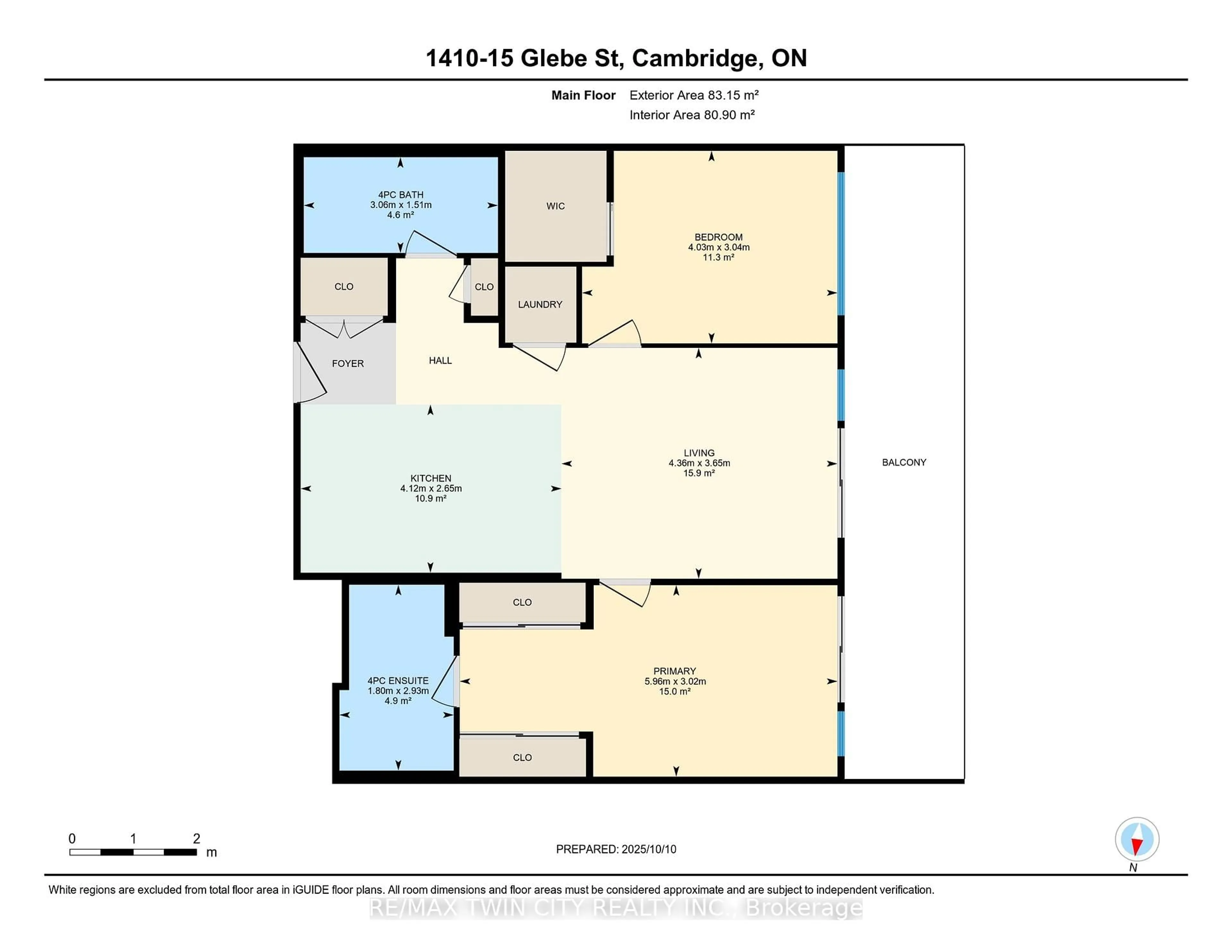 Floor plan for 15 Glebe St #1410, Cambridge Ontario N1S 0C3