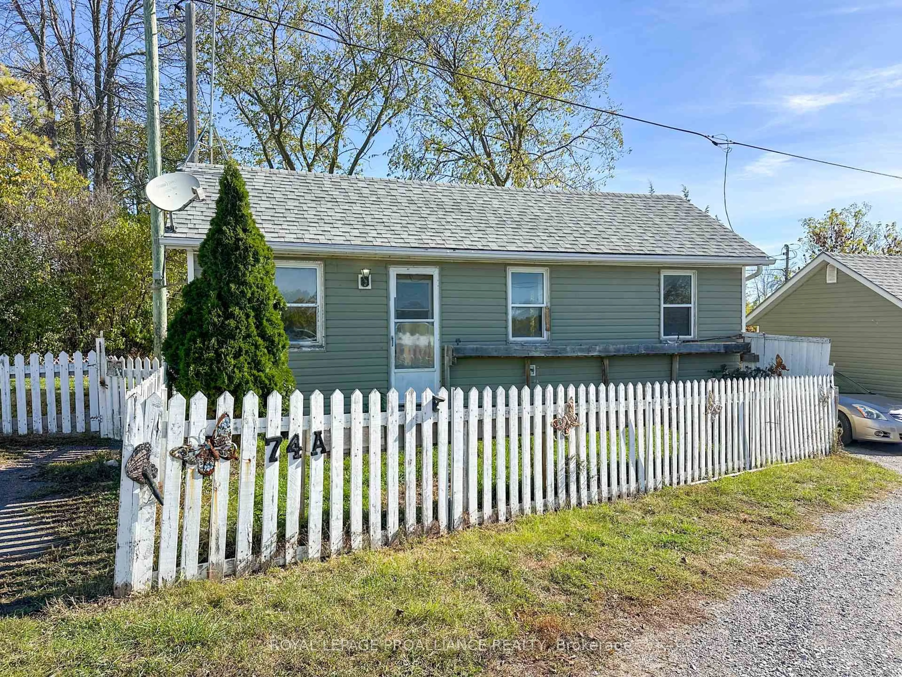 Home with vinyl exterior material, street for 74 Aikins Rd, Quinte West Ontario K8R 0B3
