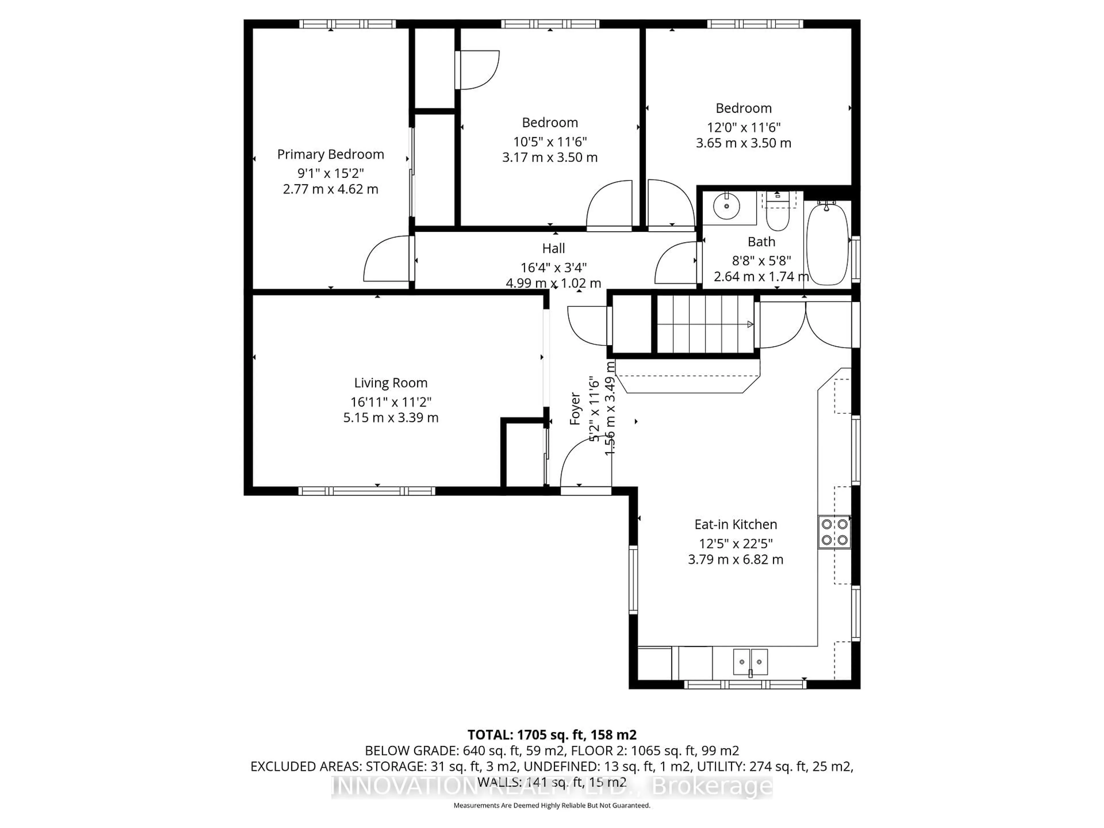Floor plan for 1811 Hutton Ave, Ottawa Ontario K1G 1M1