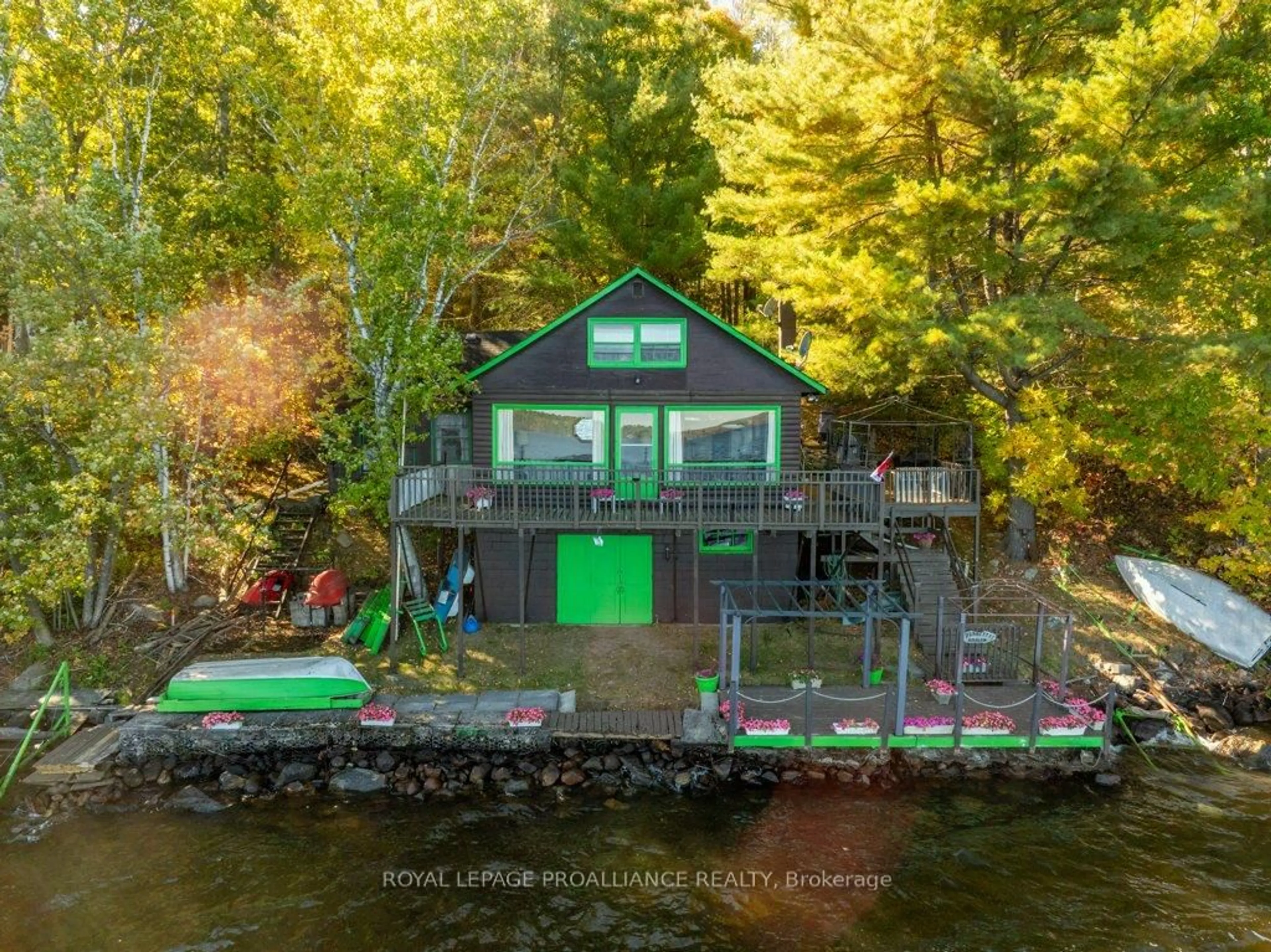 A pic from outside/outdoor area/front of a property/back of a property/a pic from drone, water/lake/river/ocean view for 103 North Mazinaw Rd, Cloyne Ontario K0H 1K0