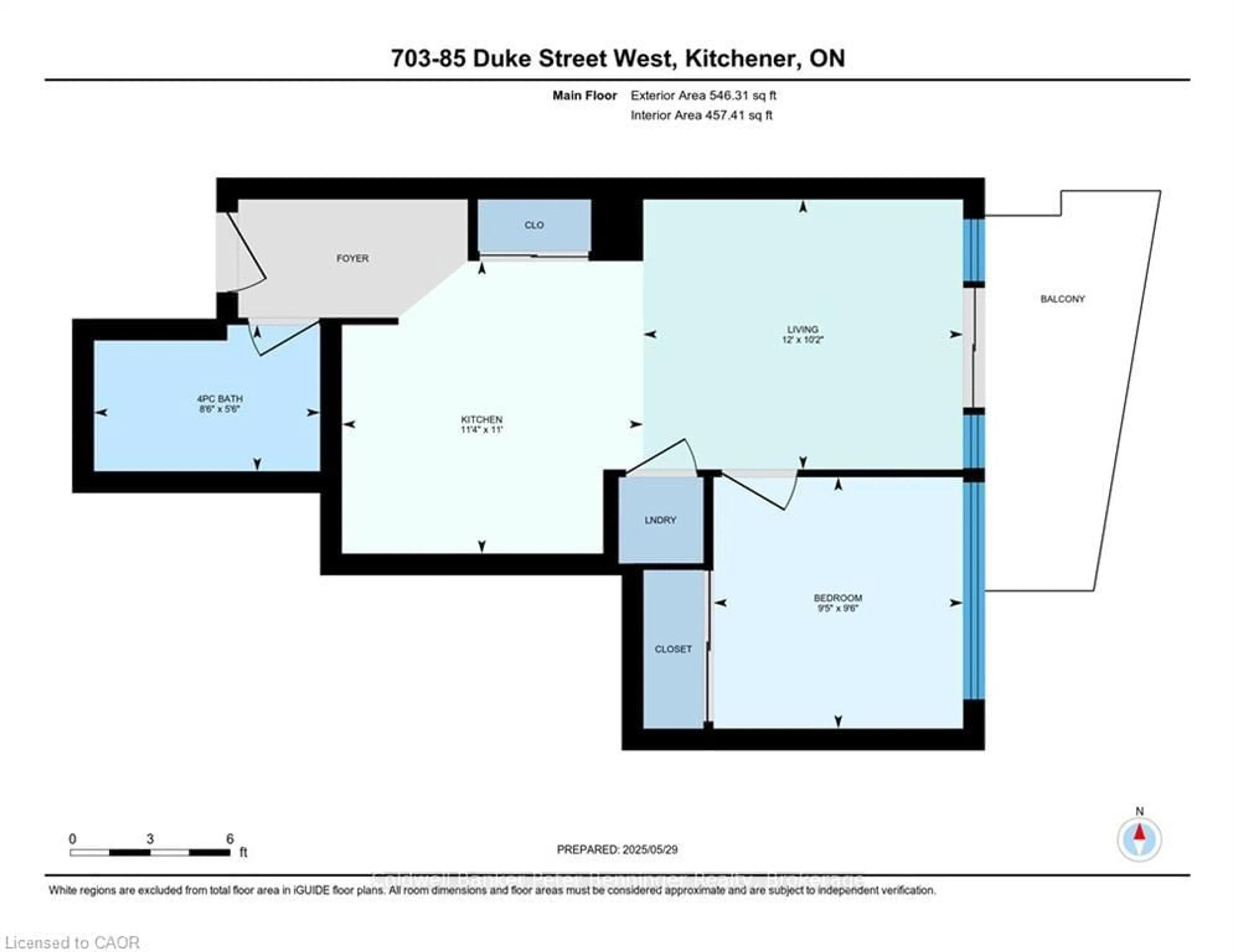 Floor plan for 85 Duke St #703, Kitchener Ontario N2H 4Y7