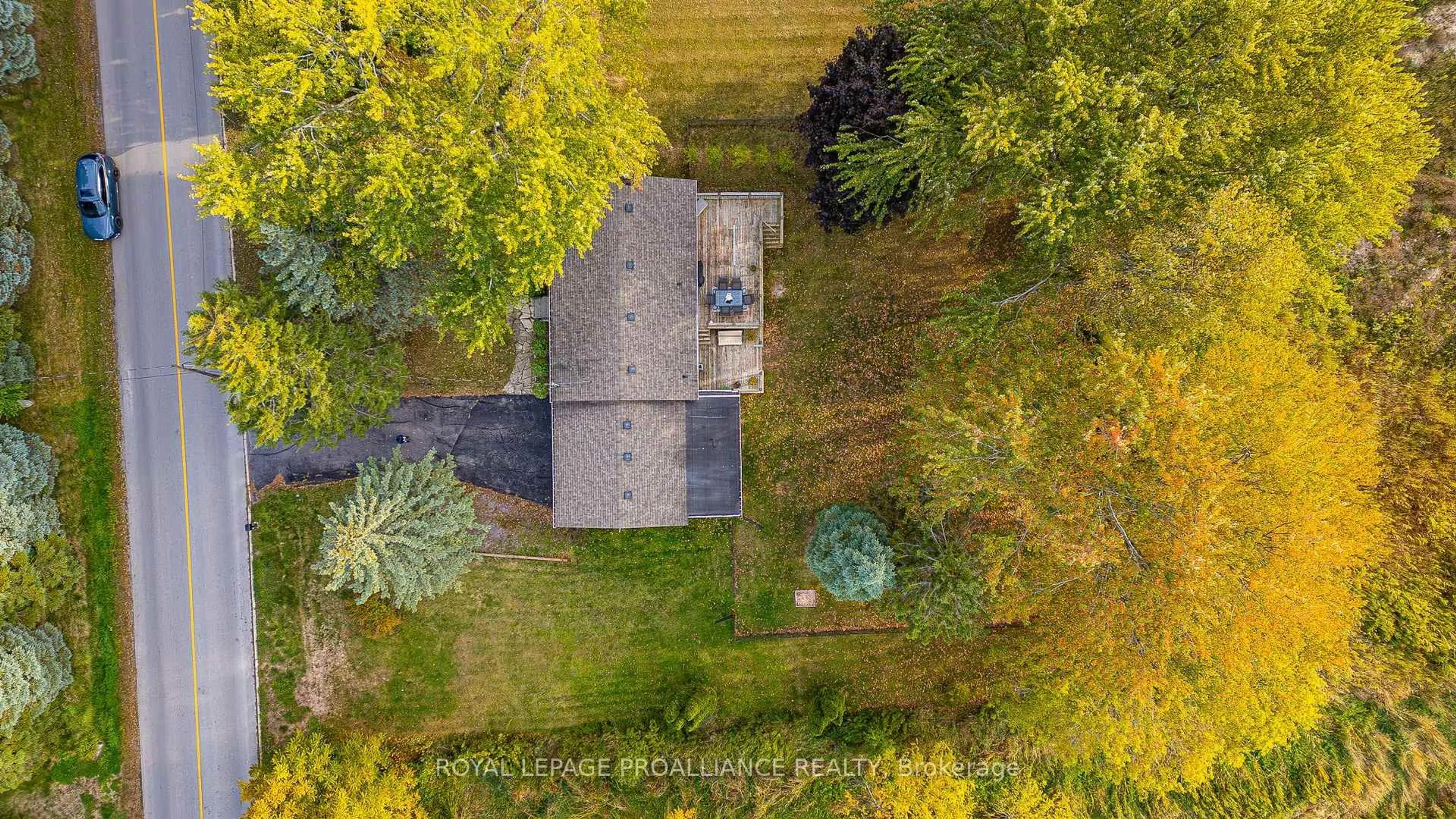 A pic from outside/outdoor area/front of a property/back of a property/a pic from drone, forest/trees view for 163 Avonlough Rd, Belleville Ontario K8N 4Z2