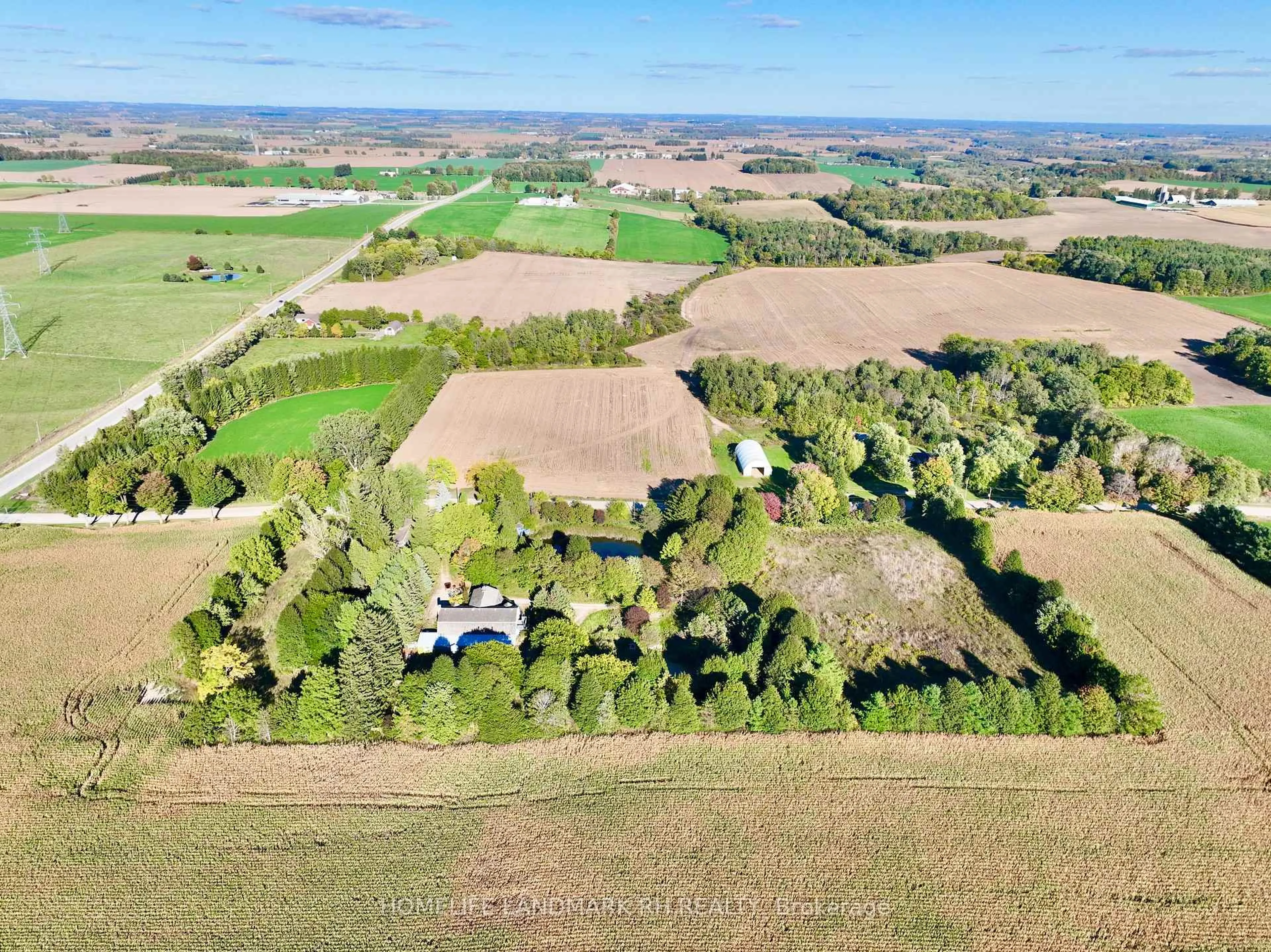 A pic from outside/outdoor area/front of a property/back of a property/a pic from drone, forest/trees view for 496217 10th Line, East Zorra-Tavistock Ontario N0B 2R0