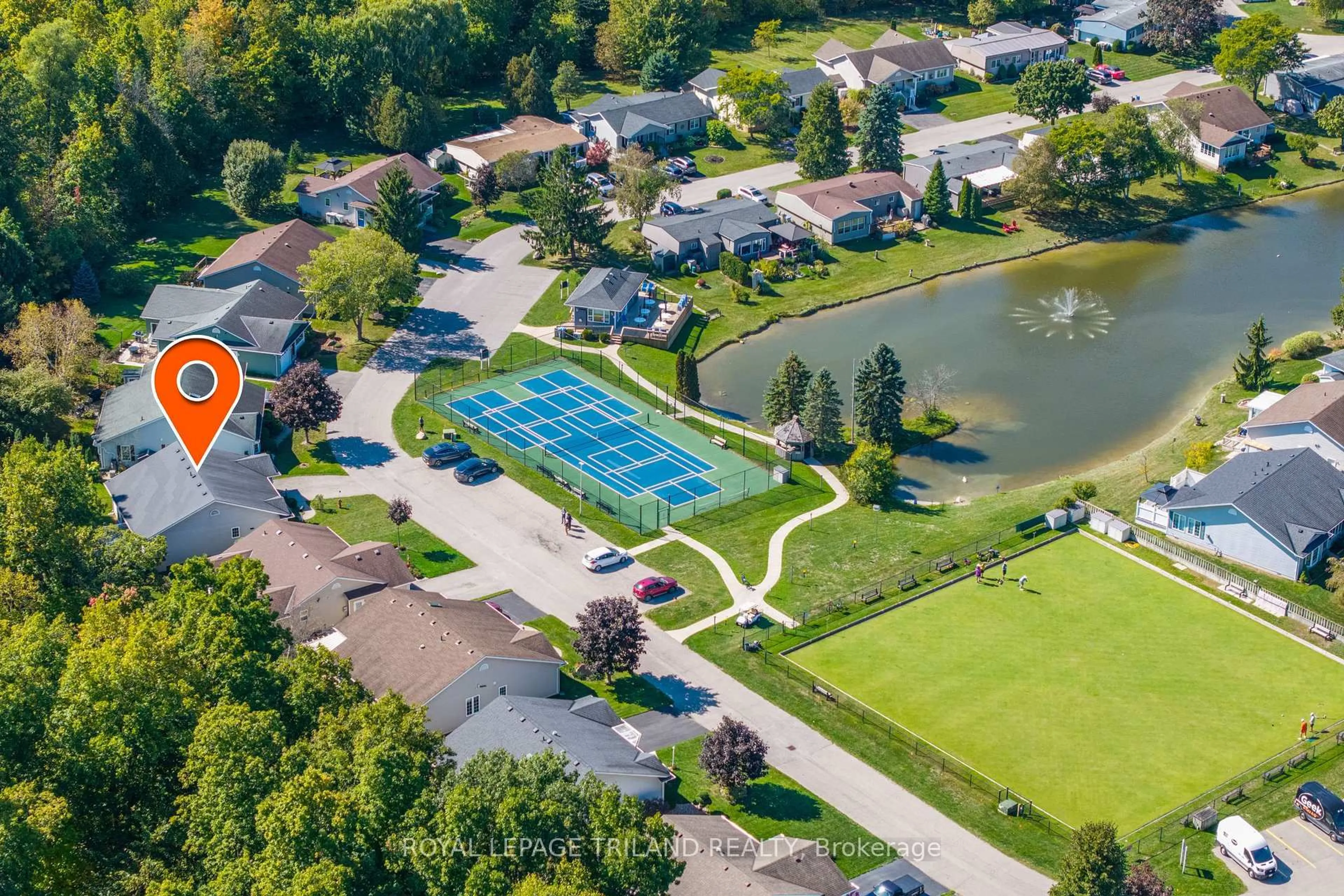A pic from outside/outdoor area/front of a property/back of a property/a pic from drone, water/lake/river/ocean view for 355 Shannon Blvd, South Huron Ontario N0M 1T0