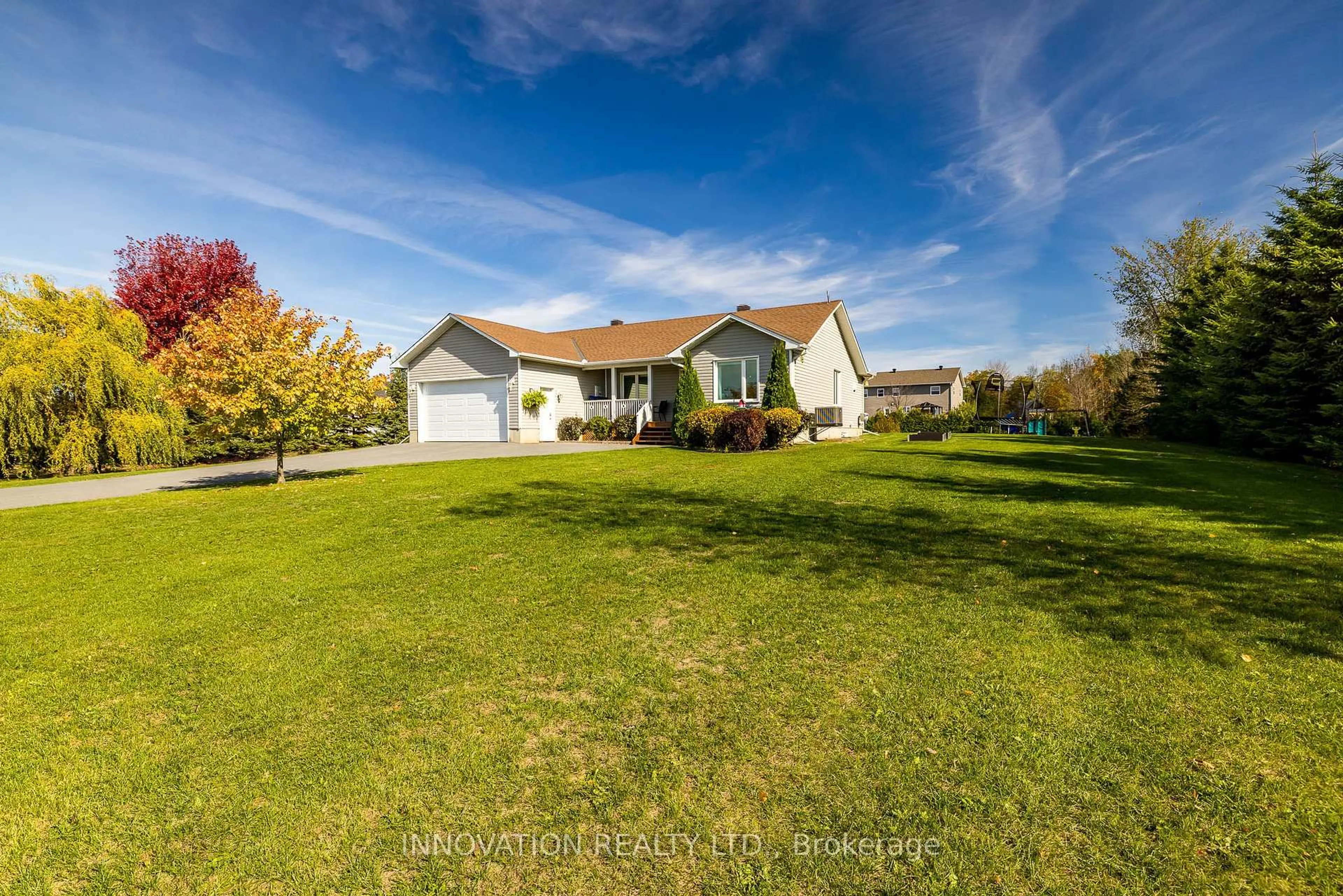 A pic from outside/outdoor area/front of a property/back of a property/a pic from drone, water/lake/river/ocean view for 4105 Calbrent Way, Osgoode Ontario K0A 2W0