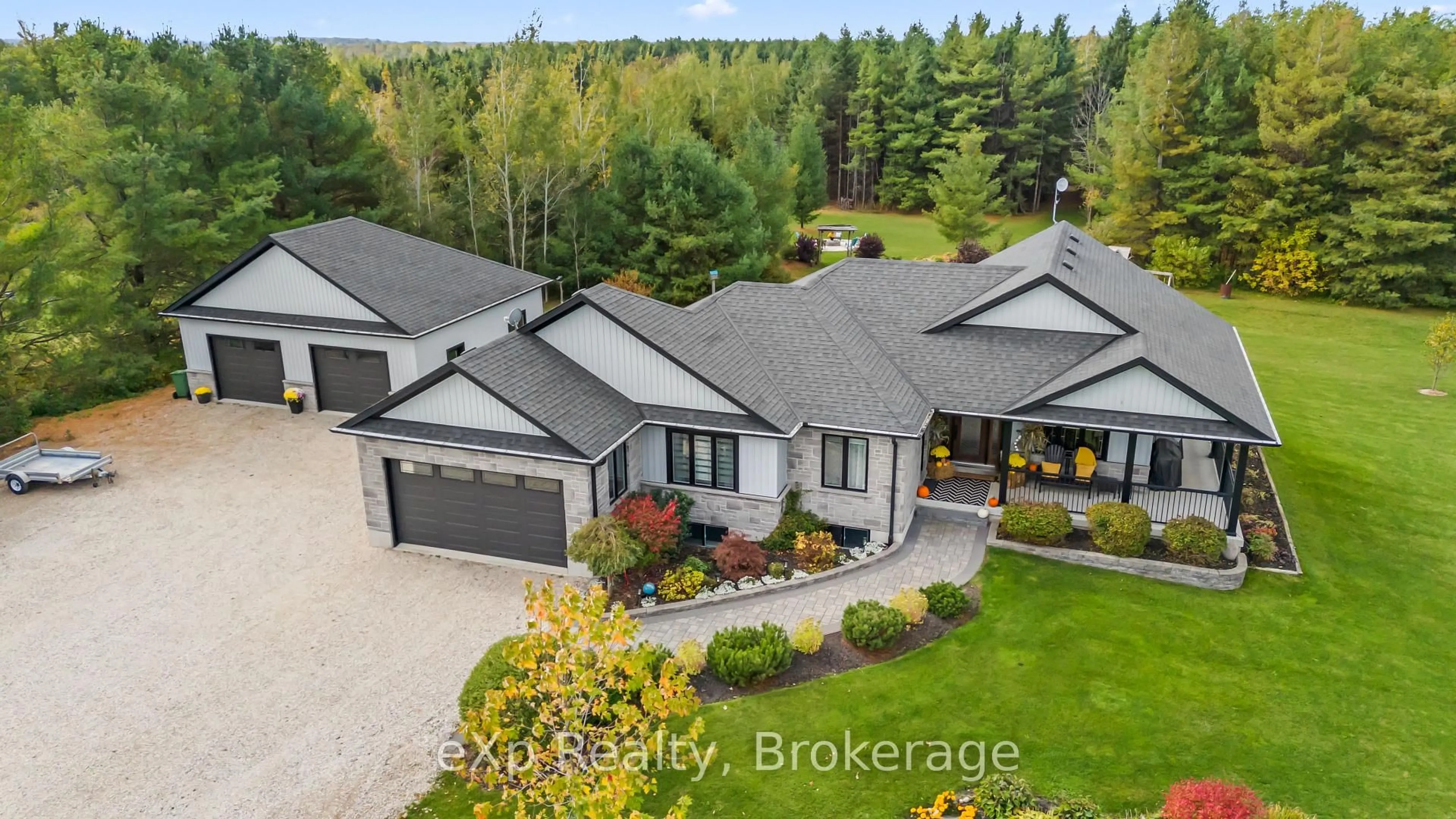 A pic from outside/outdoor area/front of a property/back of a property/a pic from drone, street for 131290 Southgate 13 Sdrd, Southgate Ontario N0G 1N0