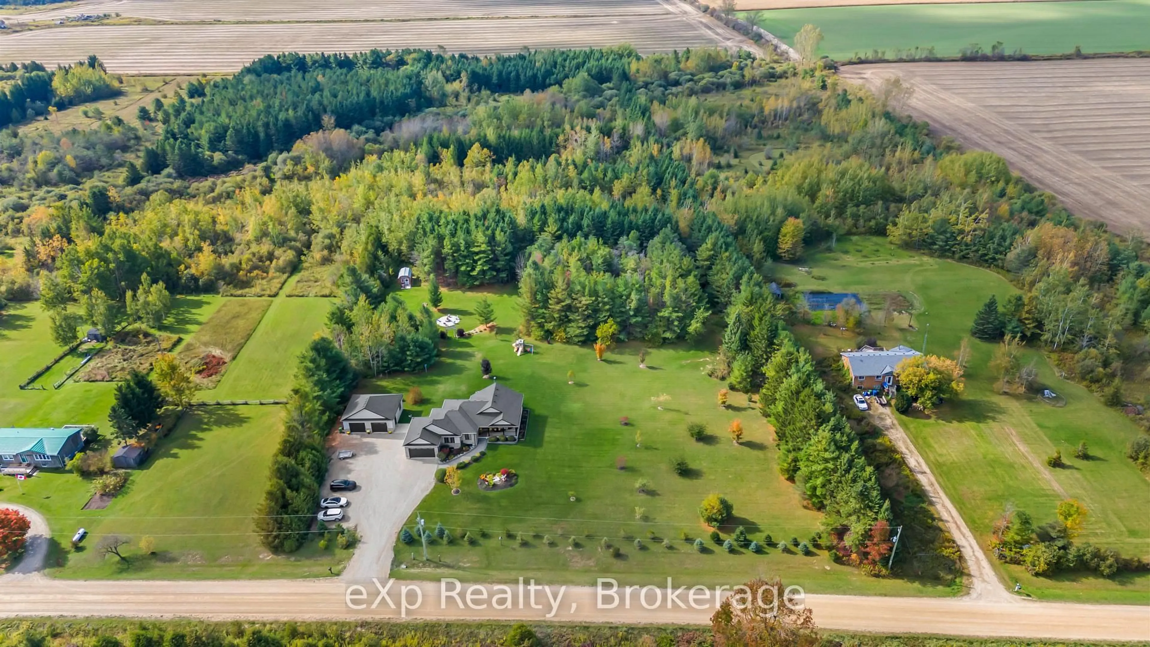 A pic from outside/outdoor area/front of a property/back of a property/a pic from drone, water/lake/river/ocean view for 131290 Southgate 13 Sdrd, Southgate Ontario N0G 1N0