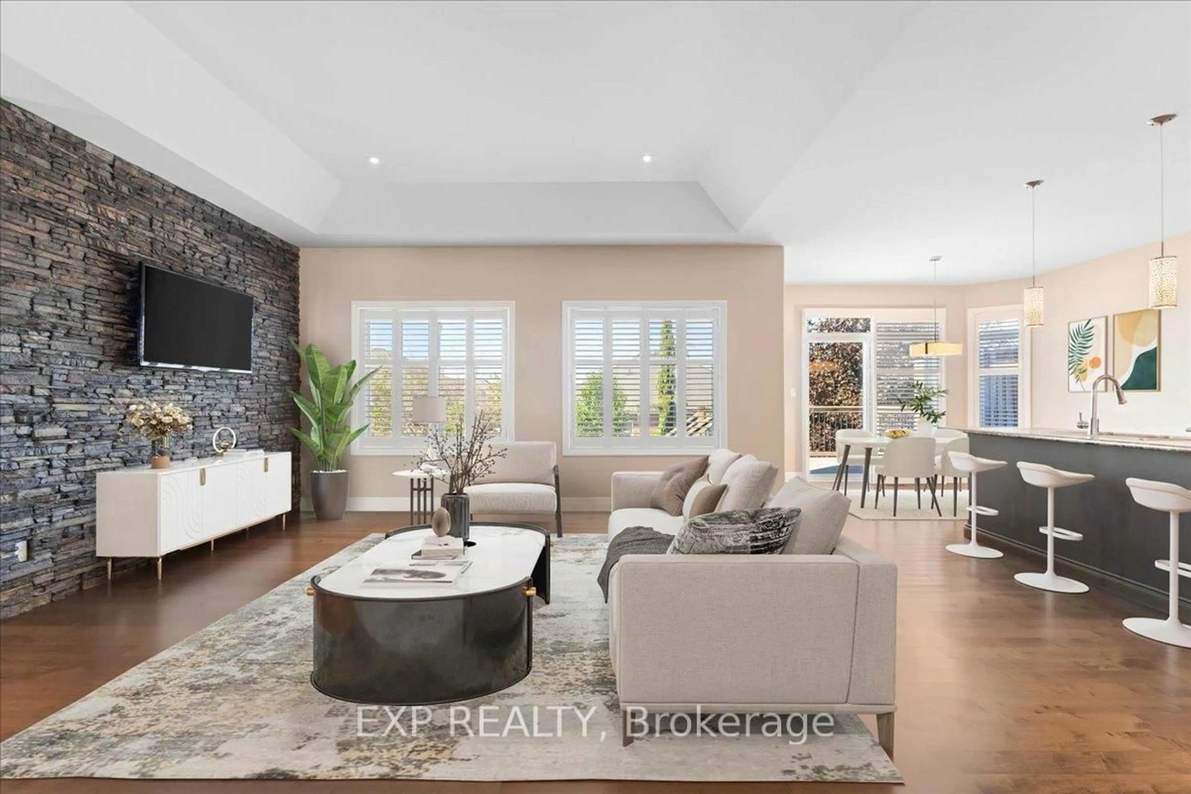 Living room with furniture, ceramic/tile floor for 79 Hanover Crt, Belleville Ontario K8N 0B1