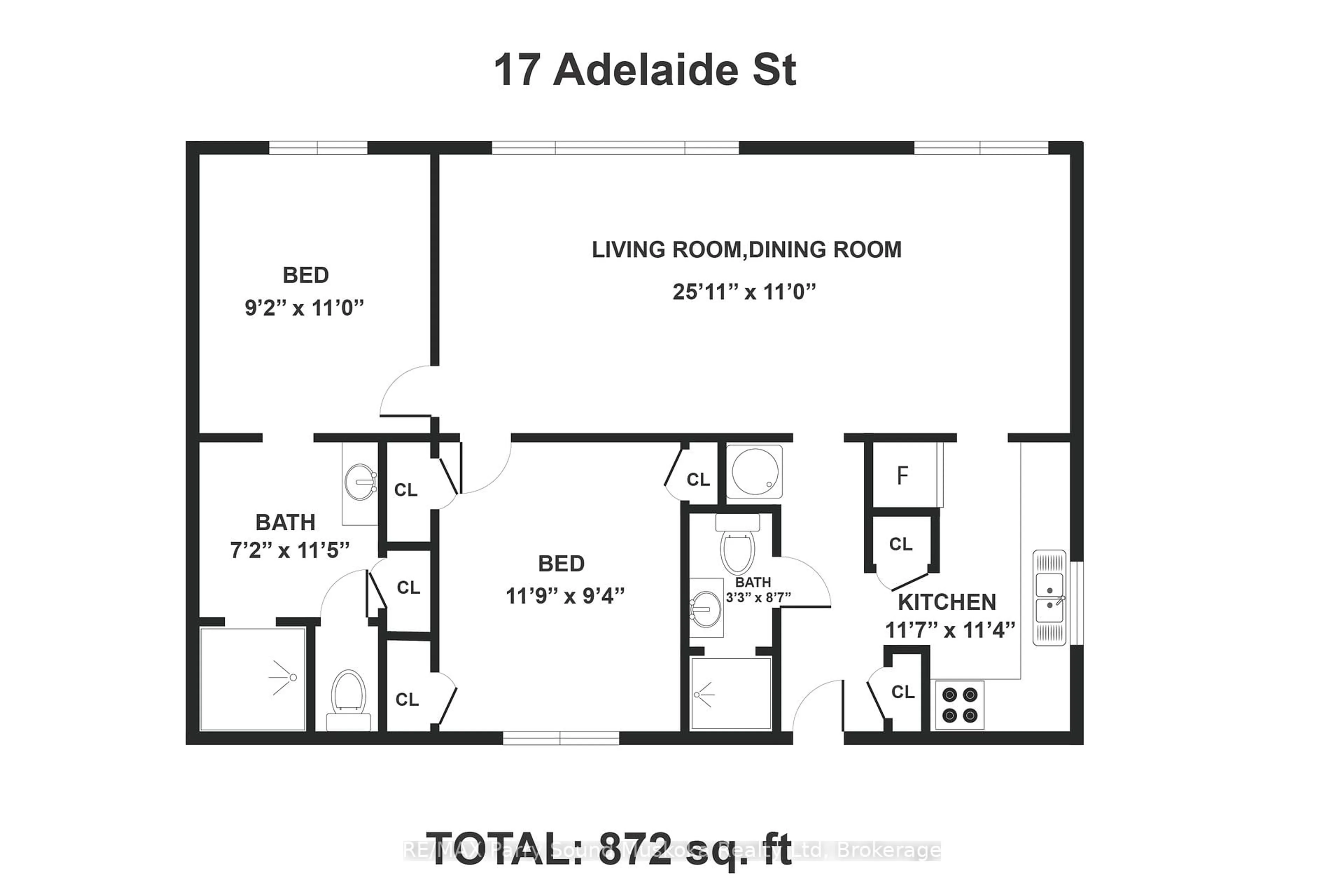 Floor plan for 17 Adelaide St, Parry Sound Ontario P2A 1H2