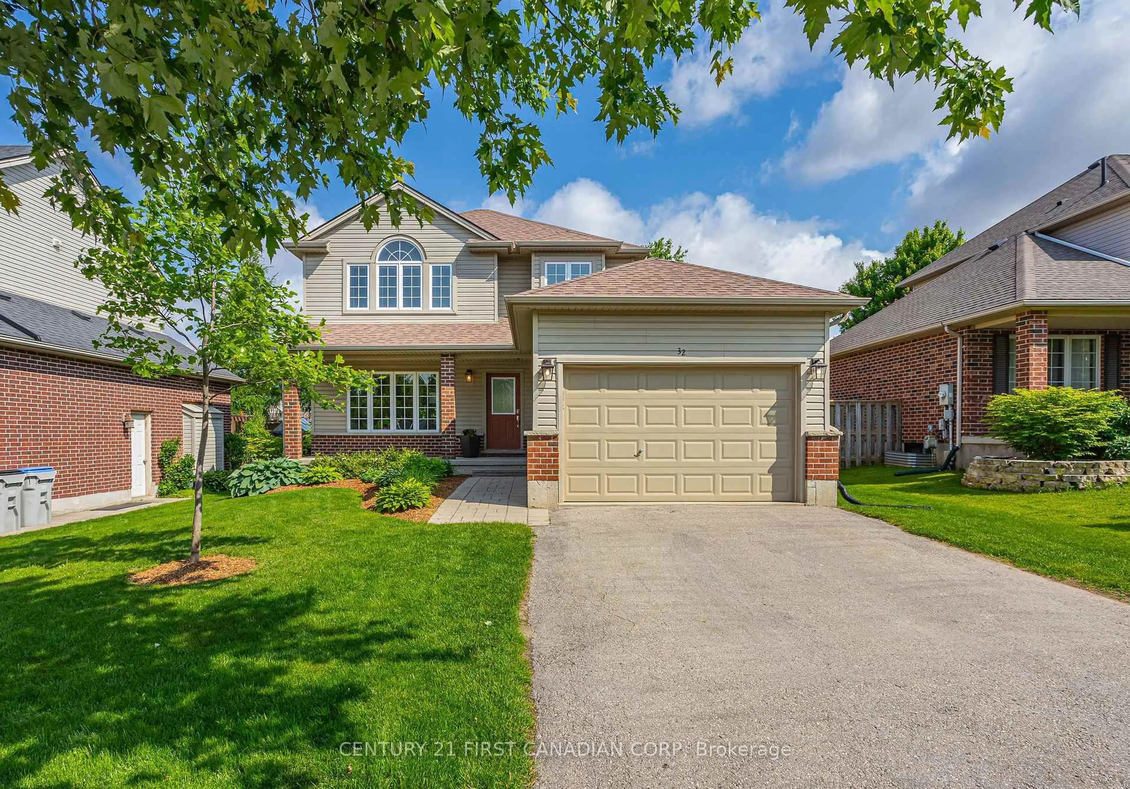 Home with brick exterior material, street for 32 Stone Field Lane, Middlesex Centre Ontario N0M 2A0