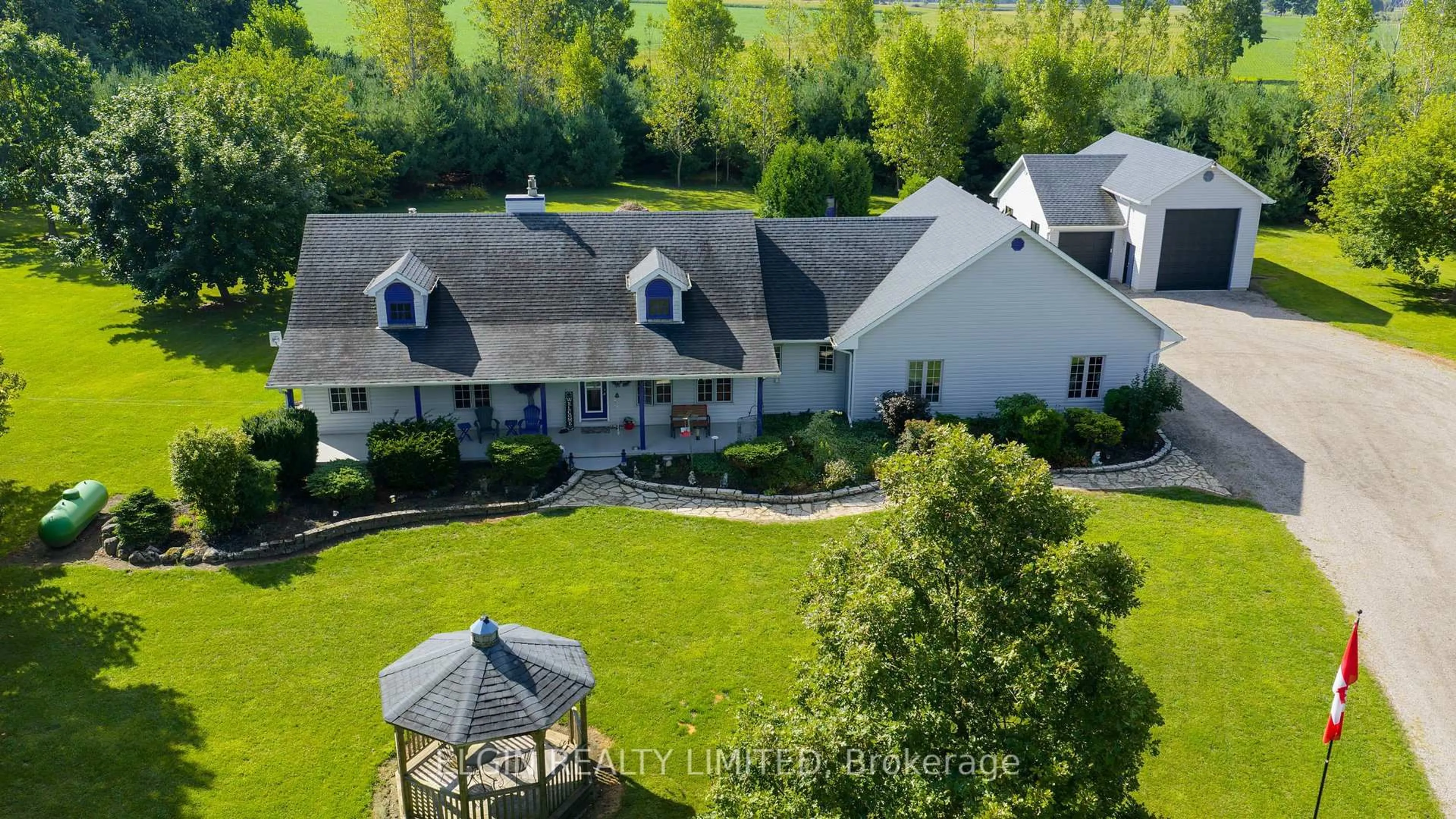 A pic from outside/outdoor area/front of a property/back of a property/a pic from drone, mountain view for 43053 John Wise Line, Central Elgin Ontario N5P 3S9