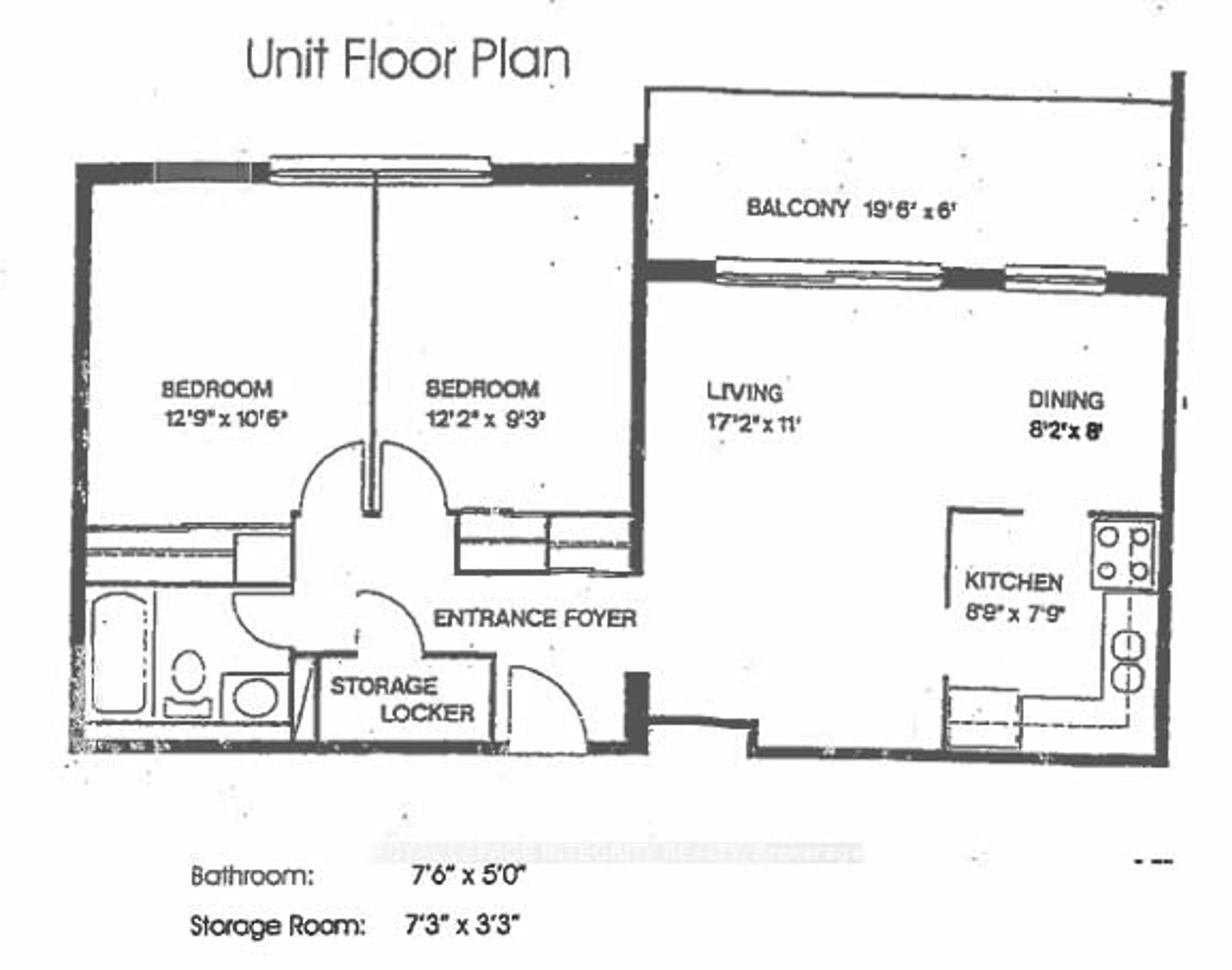 Floor plan for 2000 Jasmine Cres #408, Ottawa Ontario K1J 8K4