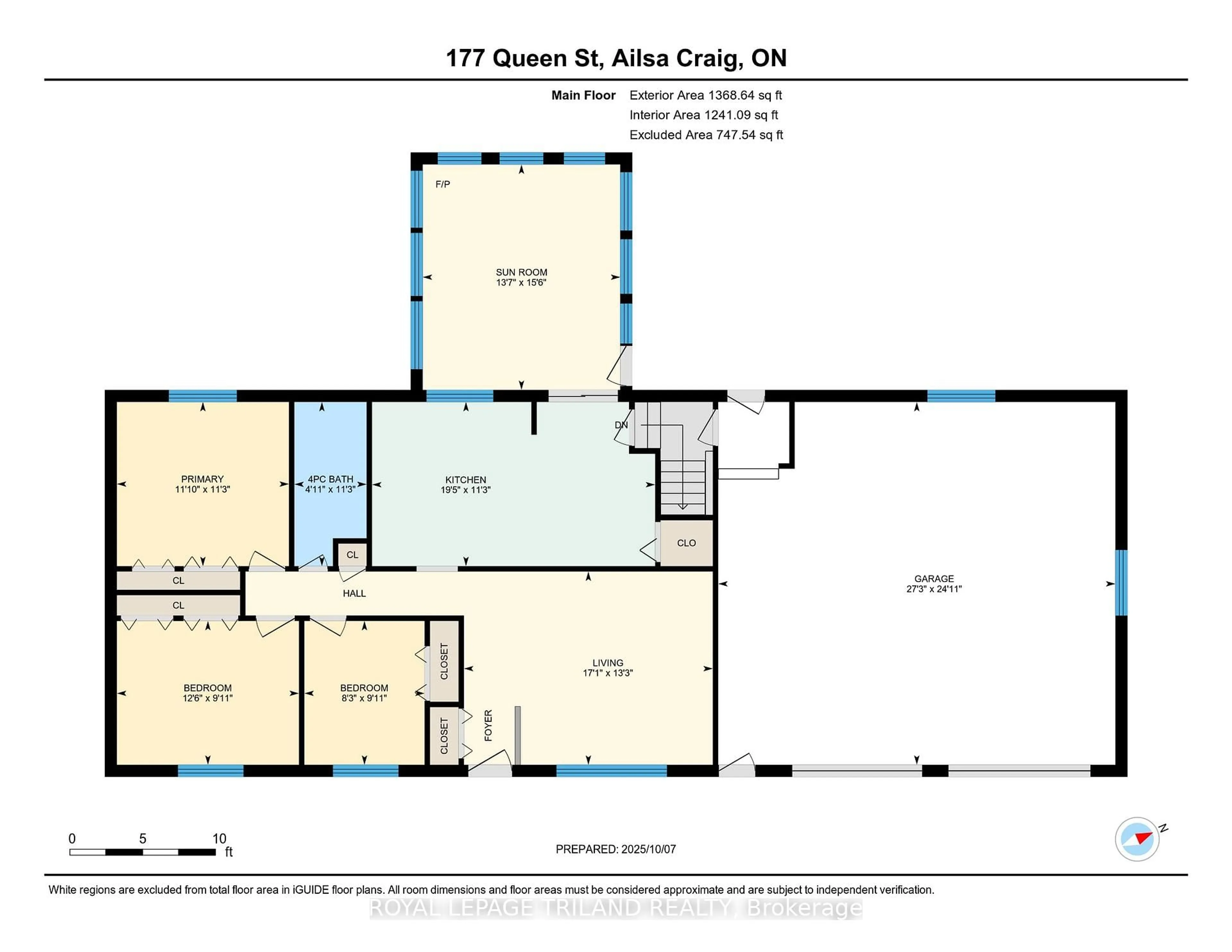Floor plan for 177 Queen St, North Middlesex Ontario N0M 1A0