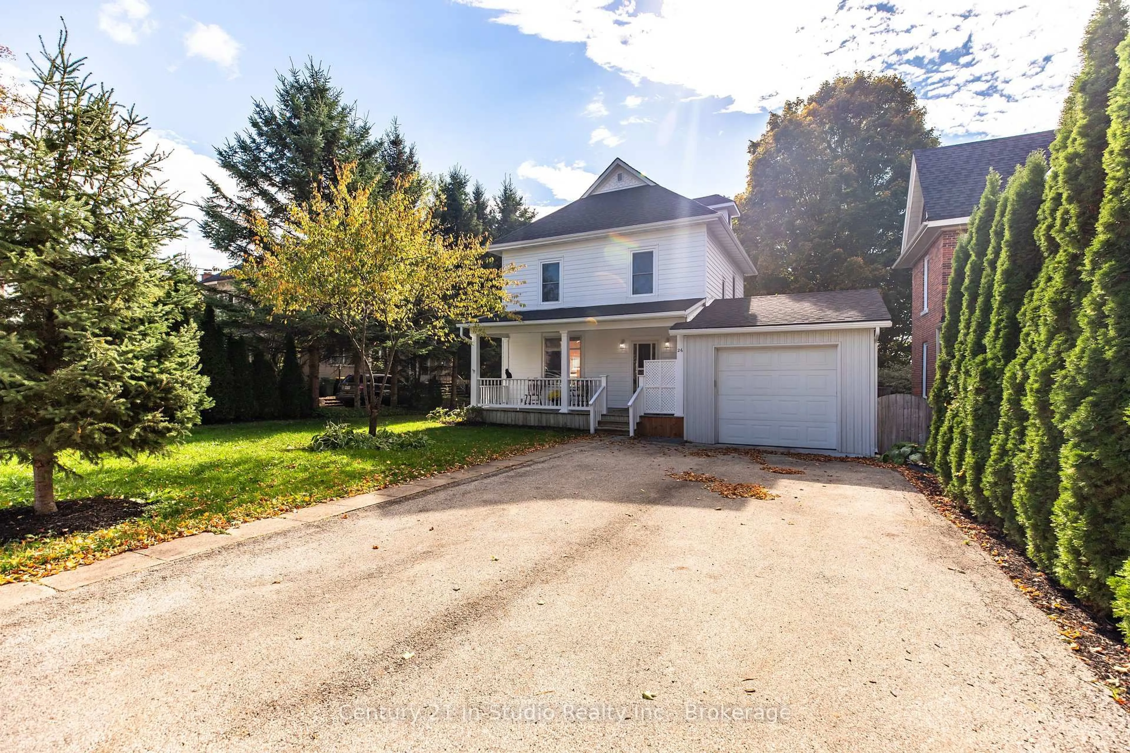 A pic from outside/outdoor area/front of a property/back of a property/a pic from drone, street for 26 Wellington Ave, Grey Highlands Ontario N0C 1H0