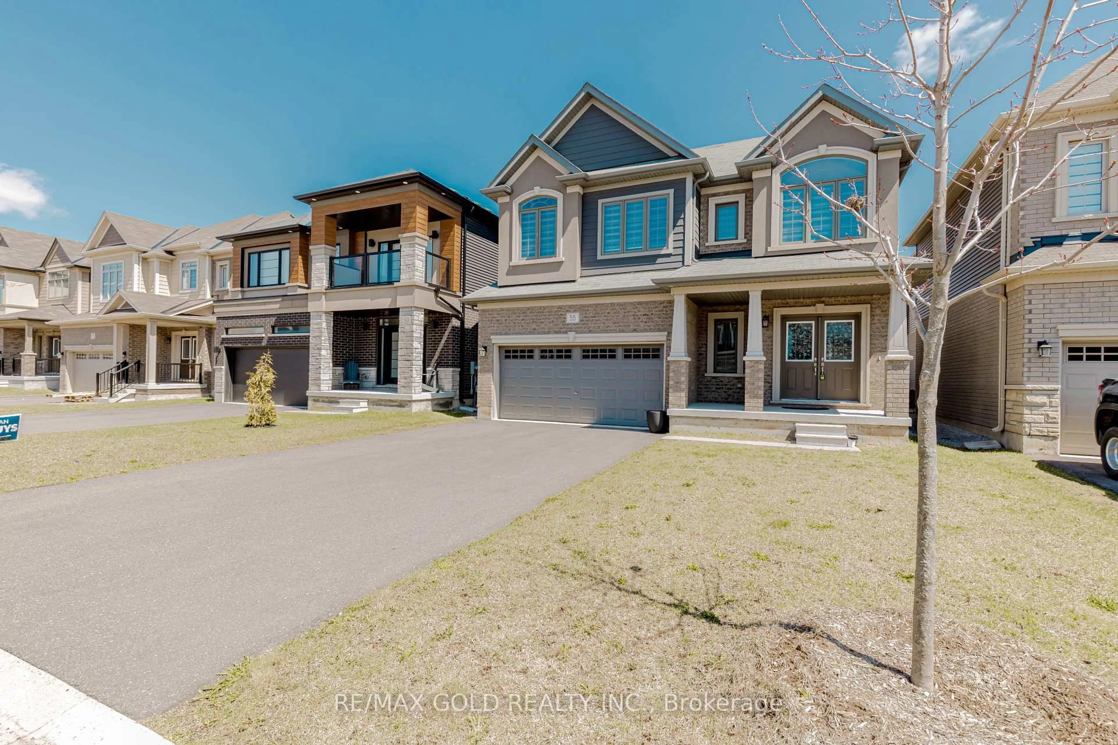 Home with brick exterior material, street for 55 Scenic Ridge Gate, Brant Ontario N3L 0K4