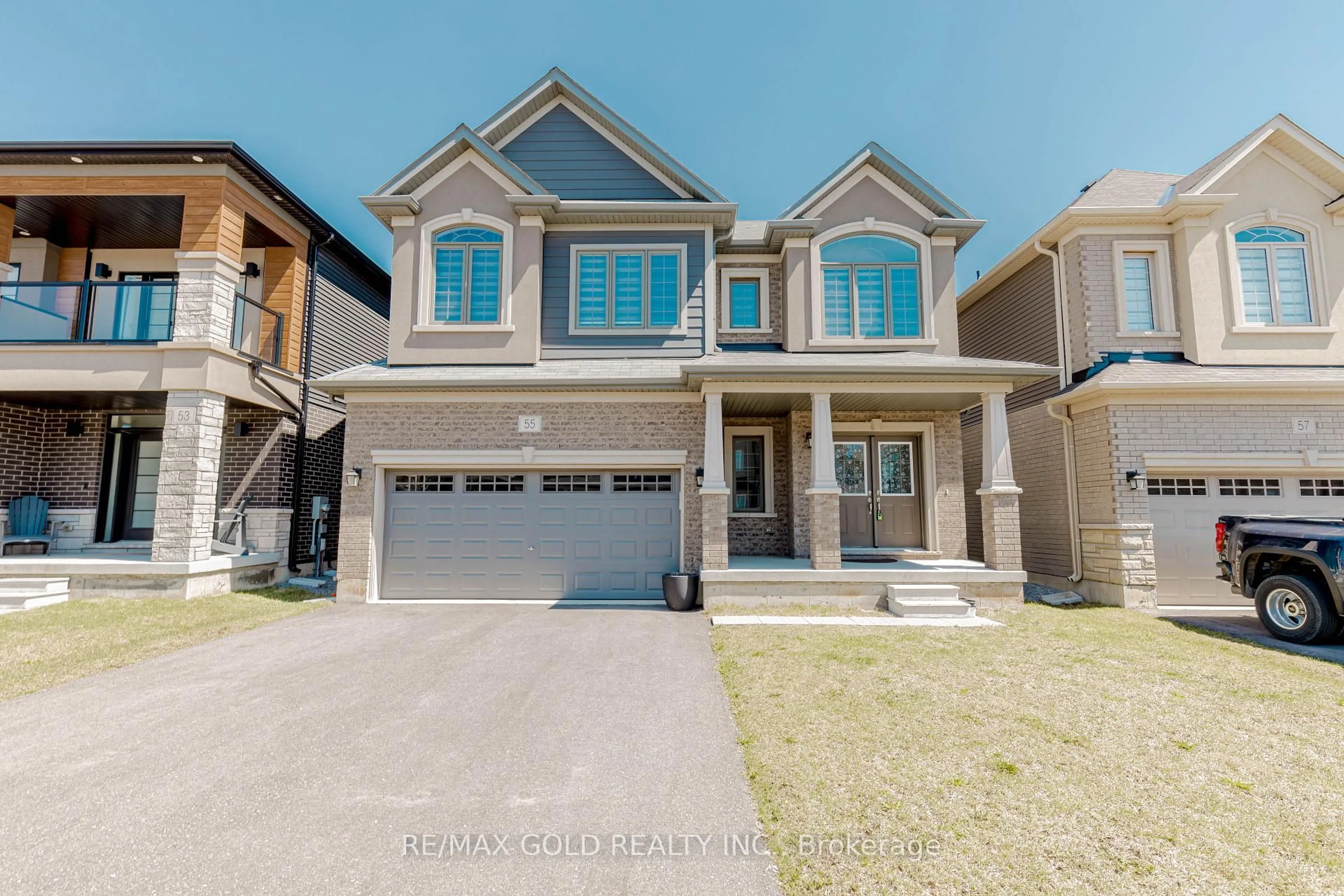 Home with brick exterior material, street for 55 Scenic Ridge Gate, Brant Ontario N3L 0K4