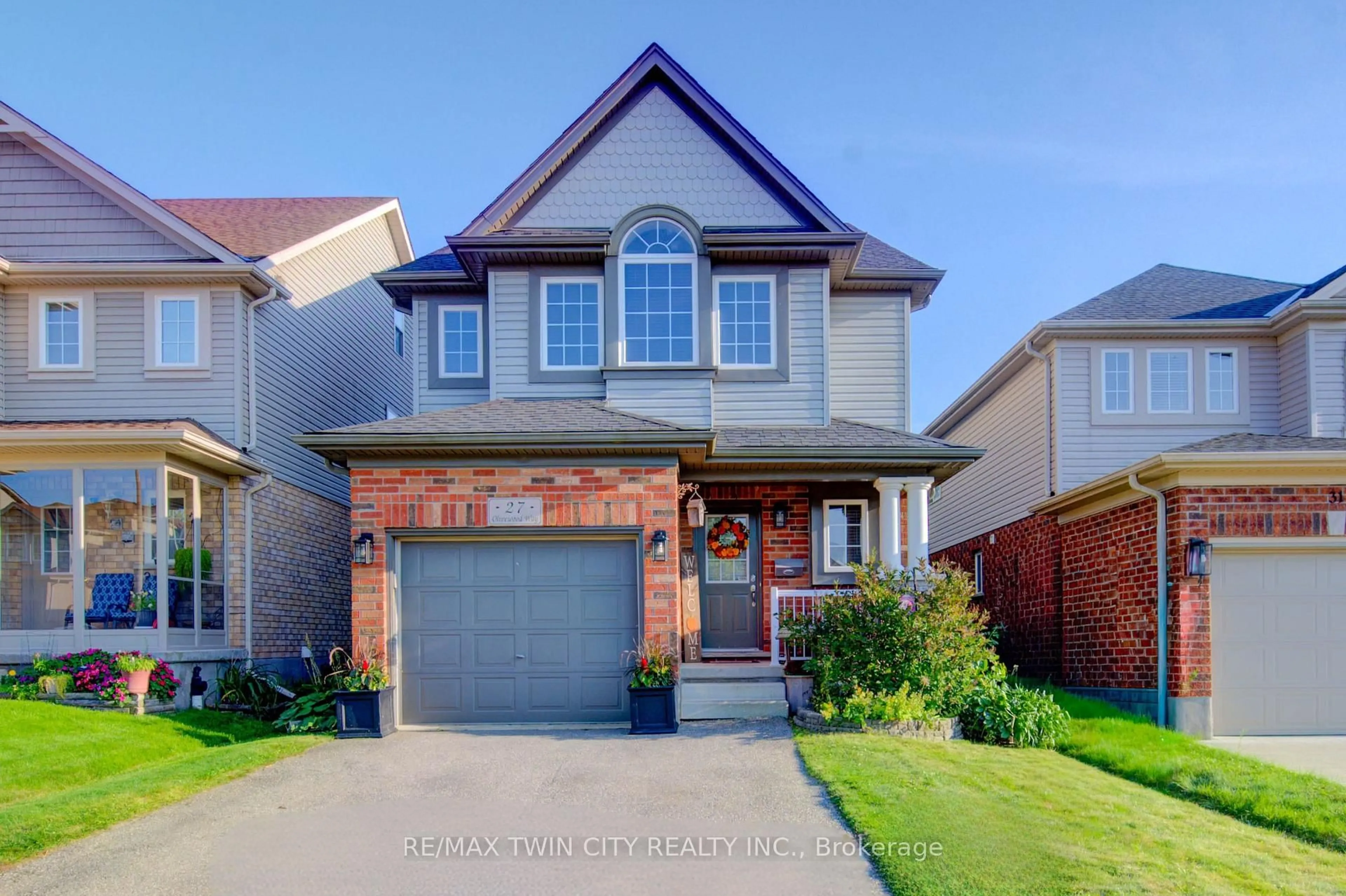 Home with brick exterior material, street for 27 Olivewood Way, Cambridge Ontario N3C 4N9