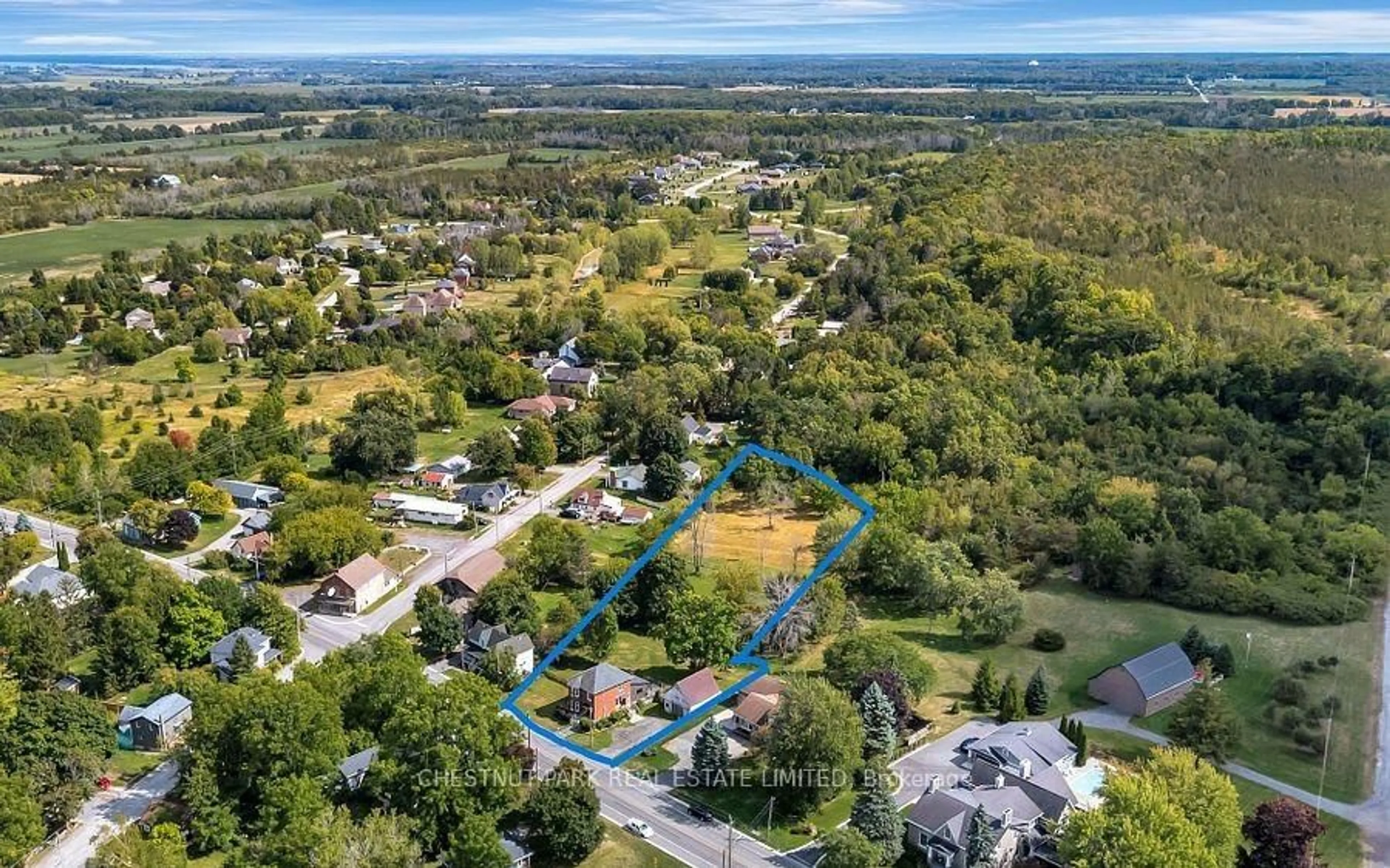 A pic from outside/outdoor area/front of a property/back of a property/a pic from drone, water/lake/river/ocean view for 1309 County Rd 3, Prince Edward County Ontario K0K 1L0