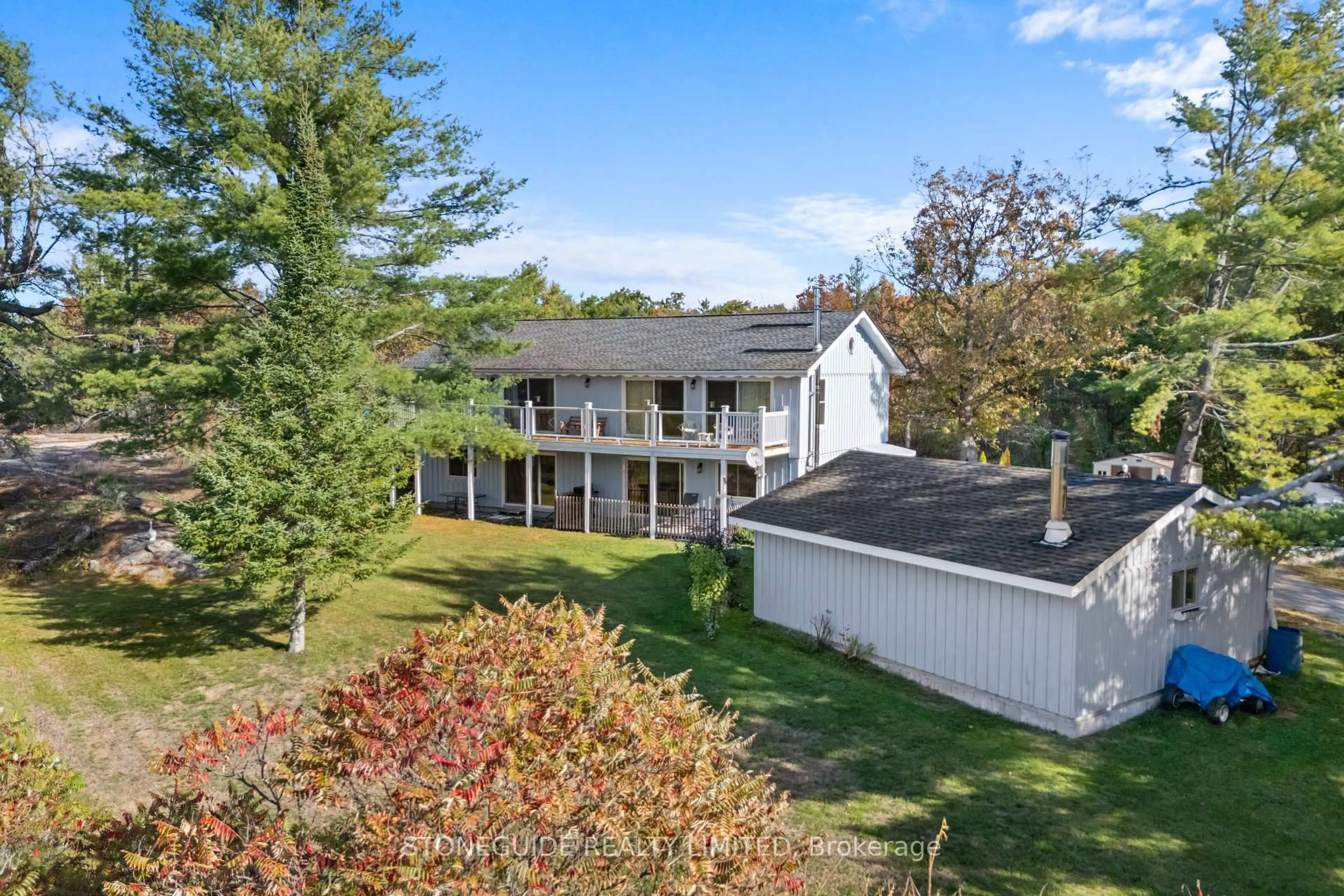 A pic from outside/outdoor area/front of a property/back of a property/a pic from drone, water/lake/river/ocean view for 3677 County Road 6, Douro-Dummer Ontario K0L 2H0