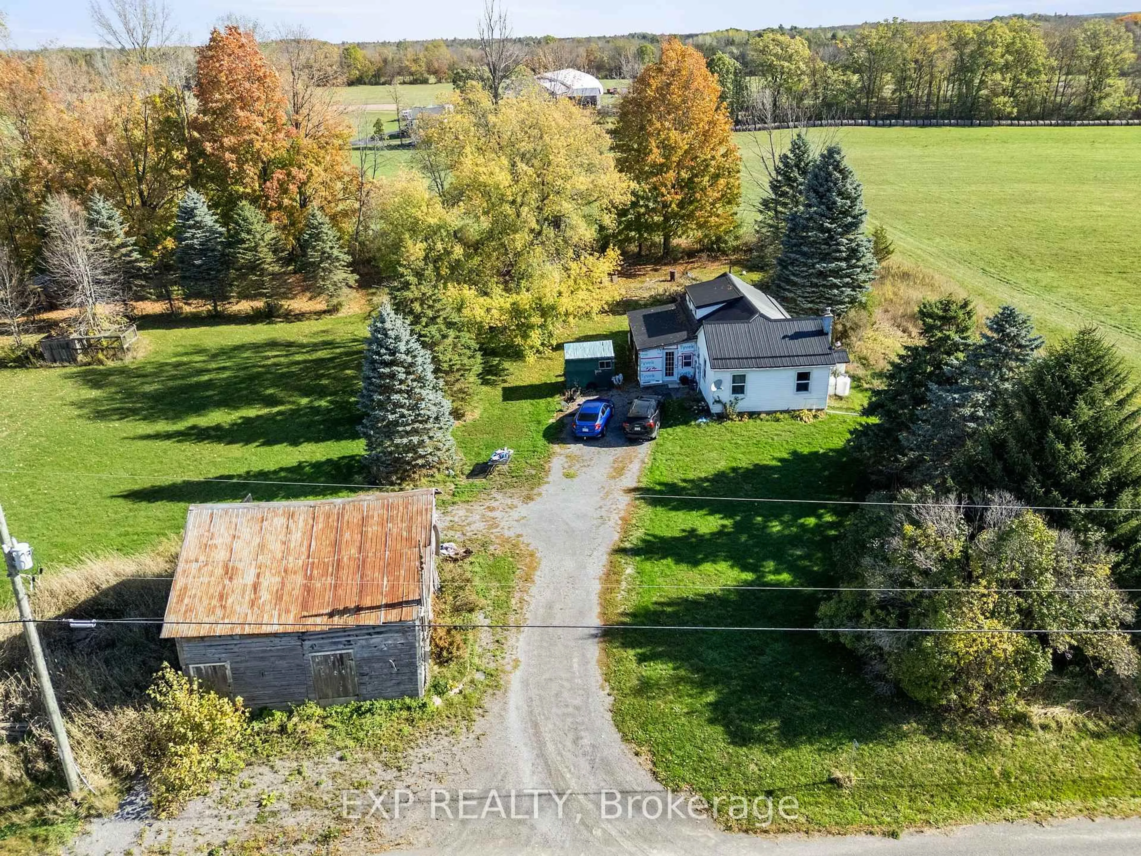 A pic from outside/outdoor area/front of a property/back of a property/a pic from drone, street for 225 Joyce Rd, Stone Mills Ontario K0K 2Z0