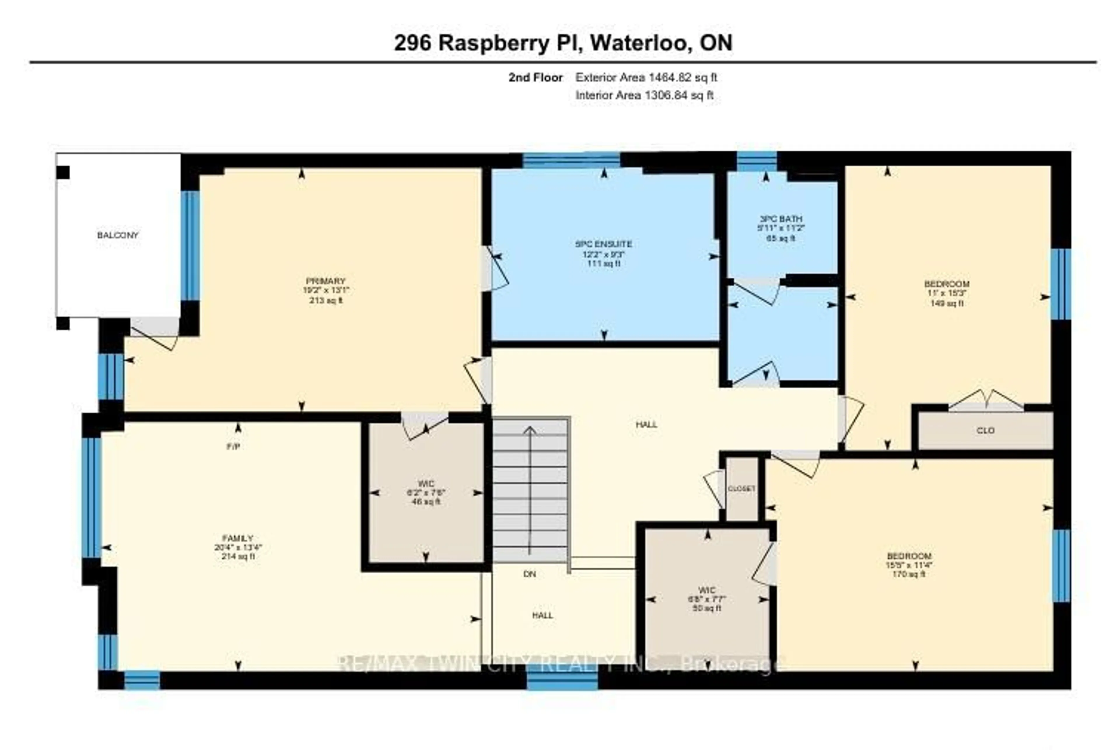 Floor plan for 296 Raspberry Pl, Waterloo Ontario N2V 0H3