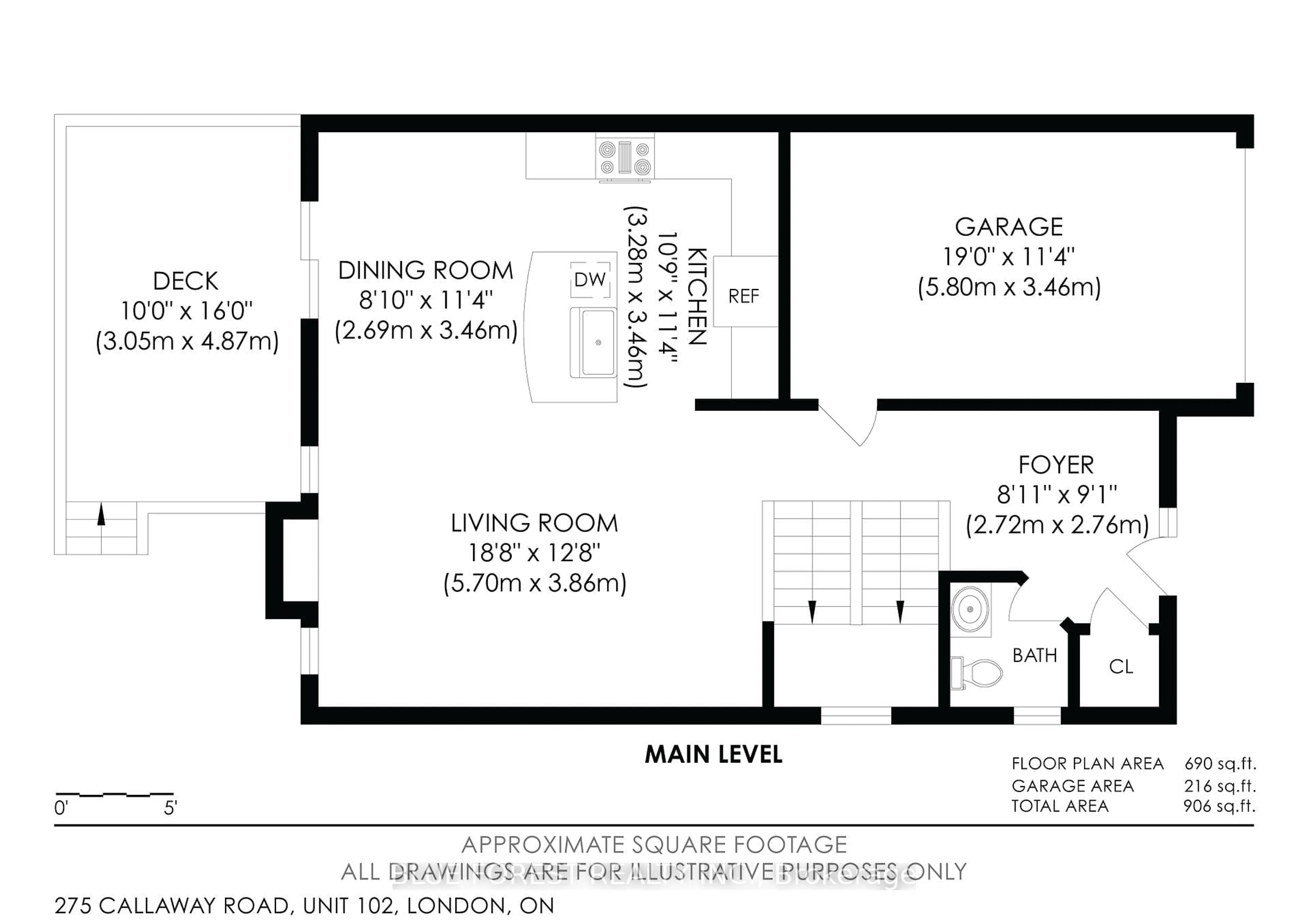 Floor plan for 275 Callaway Rd #102, London North Ontario N6G 0N8