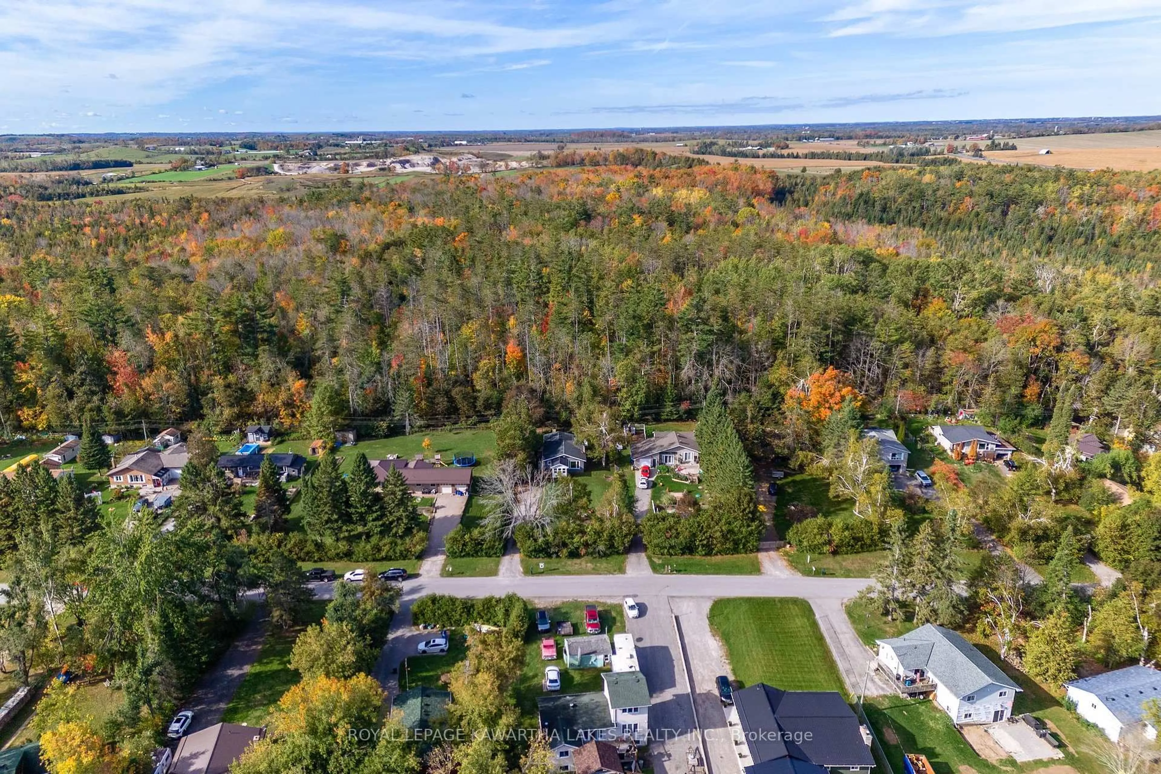 A pic from outside/outdoor area/front of a property/back of a property/a pic from drone, forest/trees view for 35 Woods Ave, Kawartha Lakes Ontario K0L 2W0
