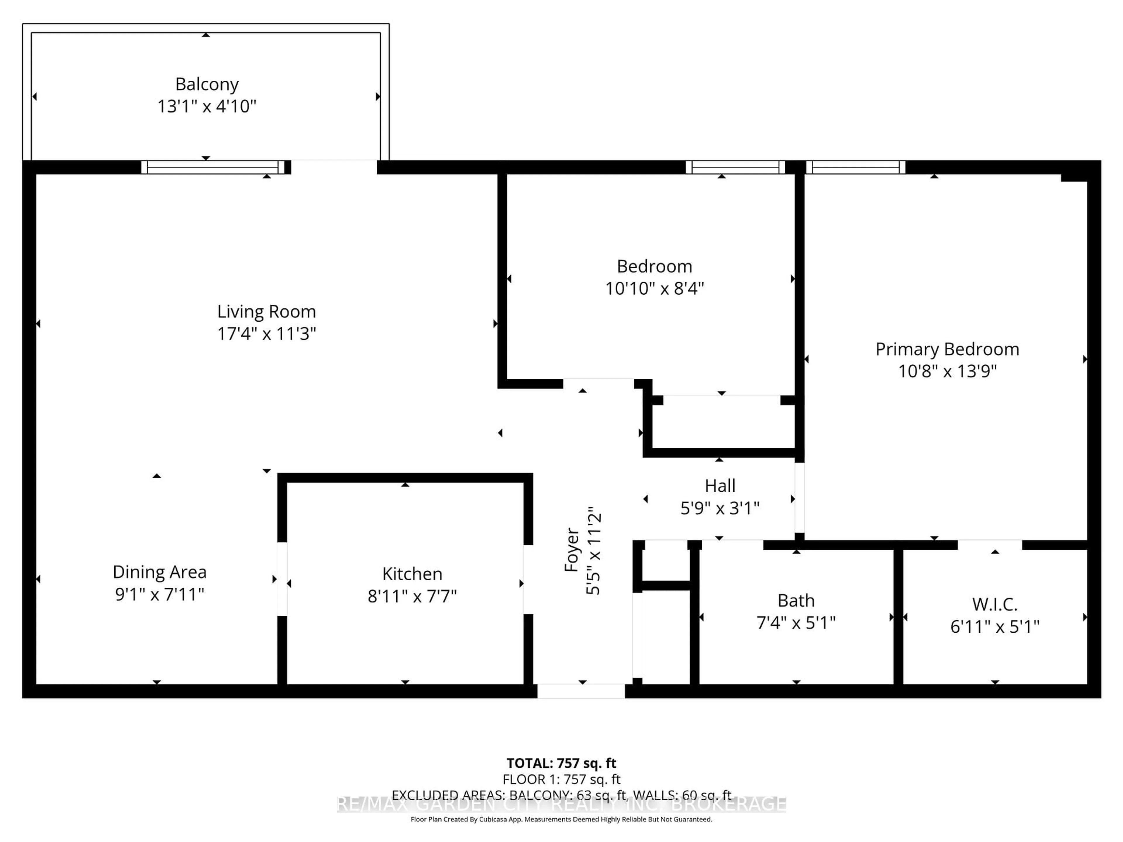 Floor plan for 196 SCOTT St #517, St. Catharines Ontario L2N 5T2