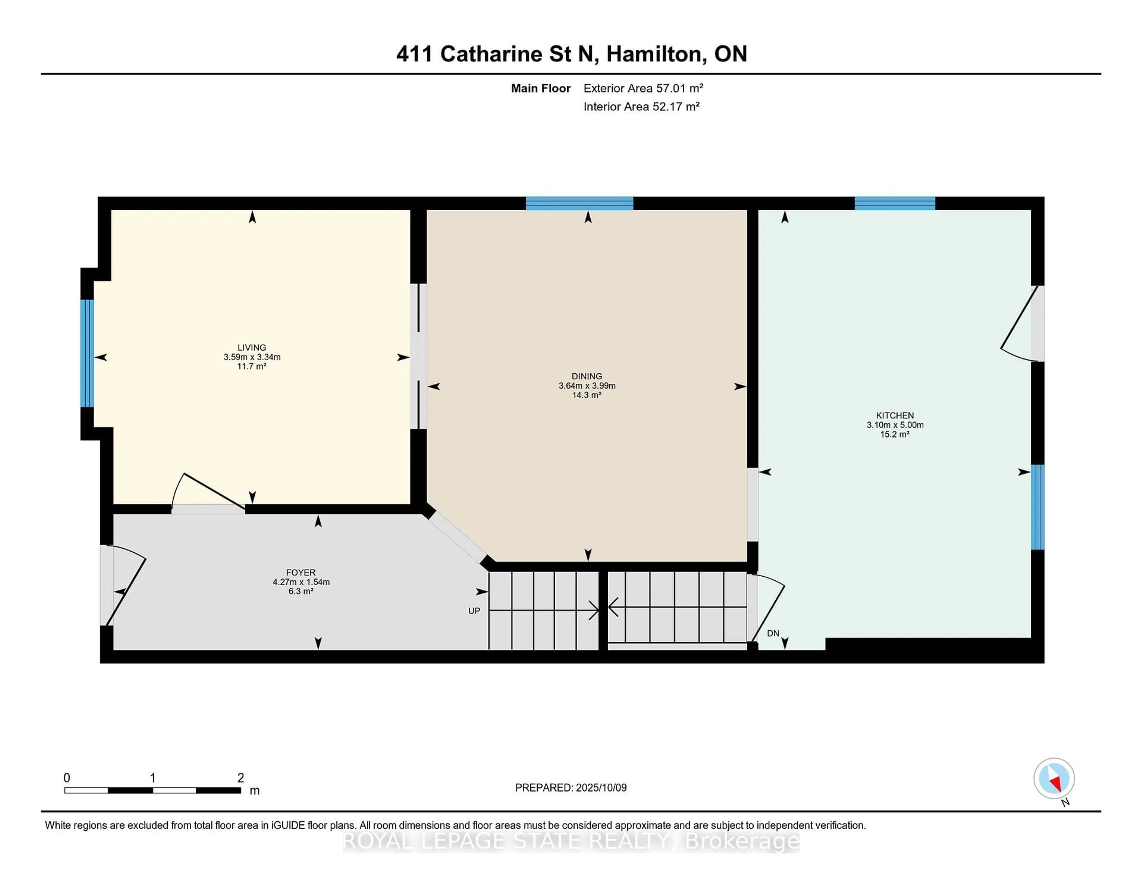 Floor plan for 411 Catharine St, Hamilton Ontario L8L 4T7