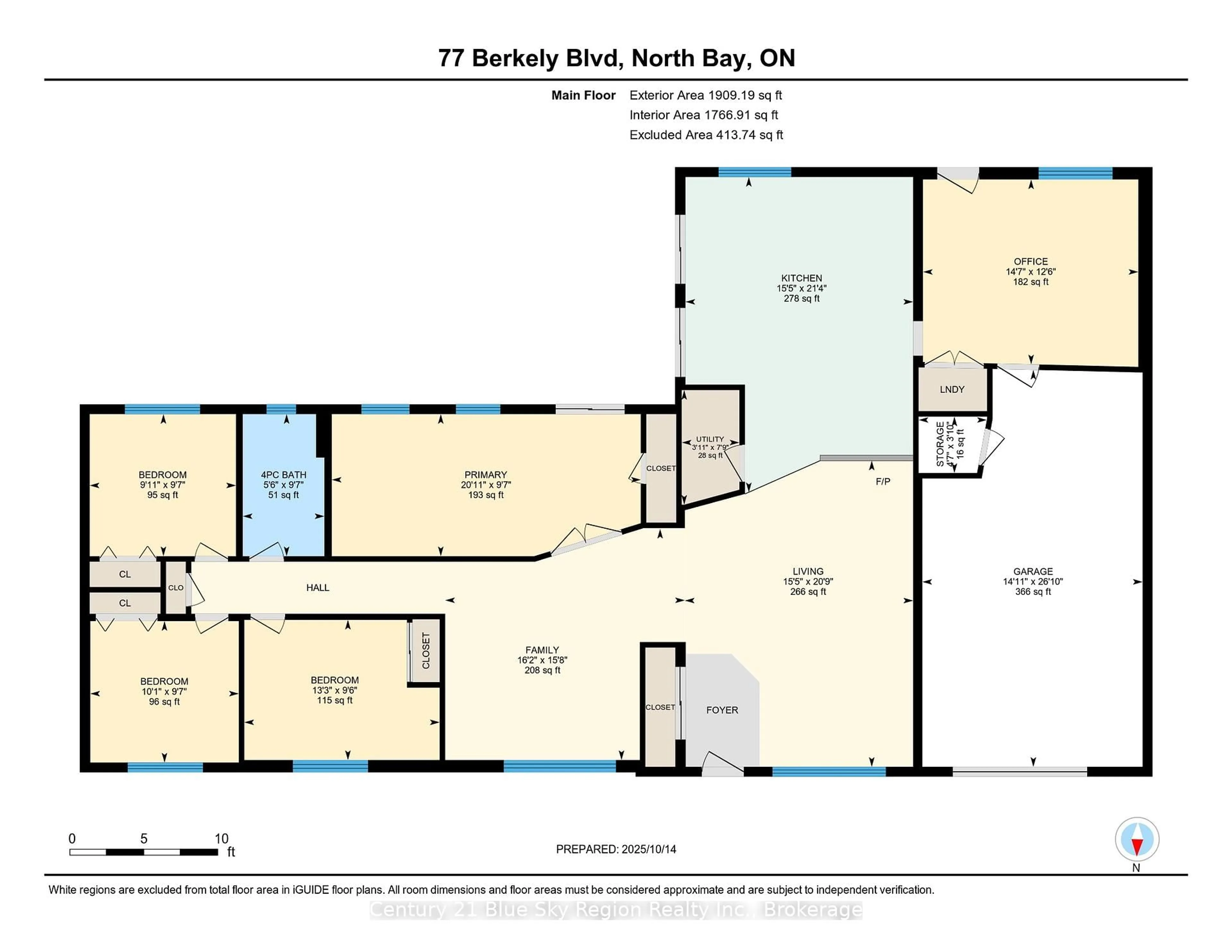 Floor plan for 77 Berkley Blvd, North Bay Ontario P1B 8G3