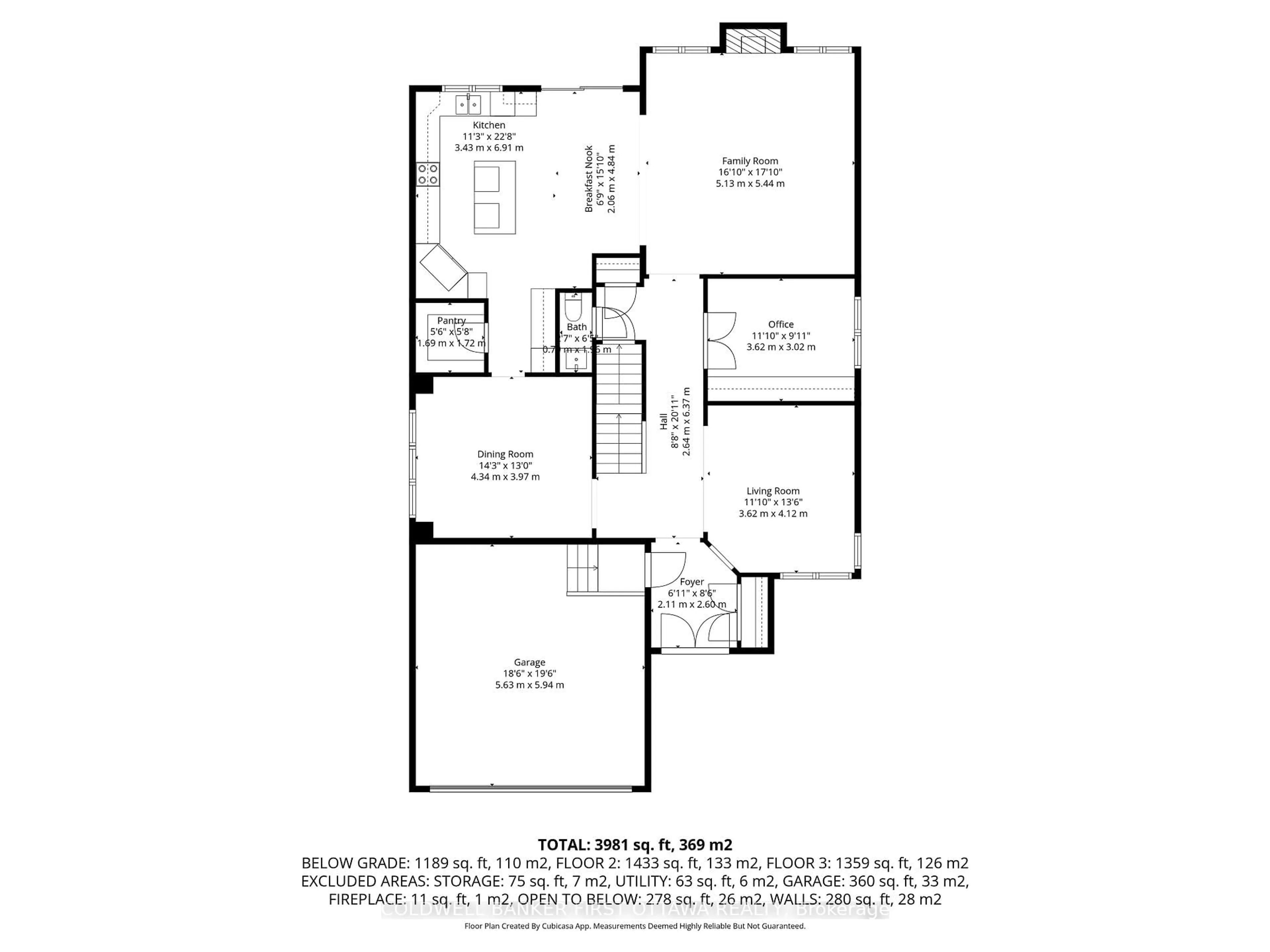 Floor plan for 781 Kilbirnie Dr, Ottawa Ontario K2J 0M3