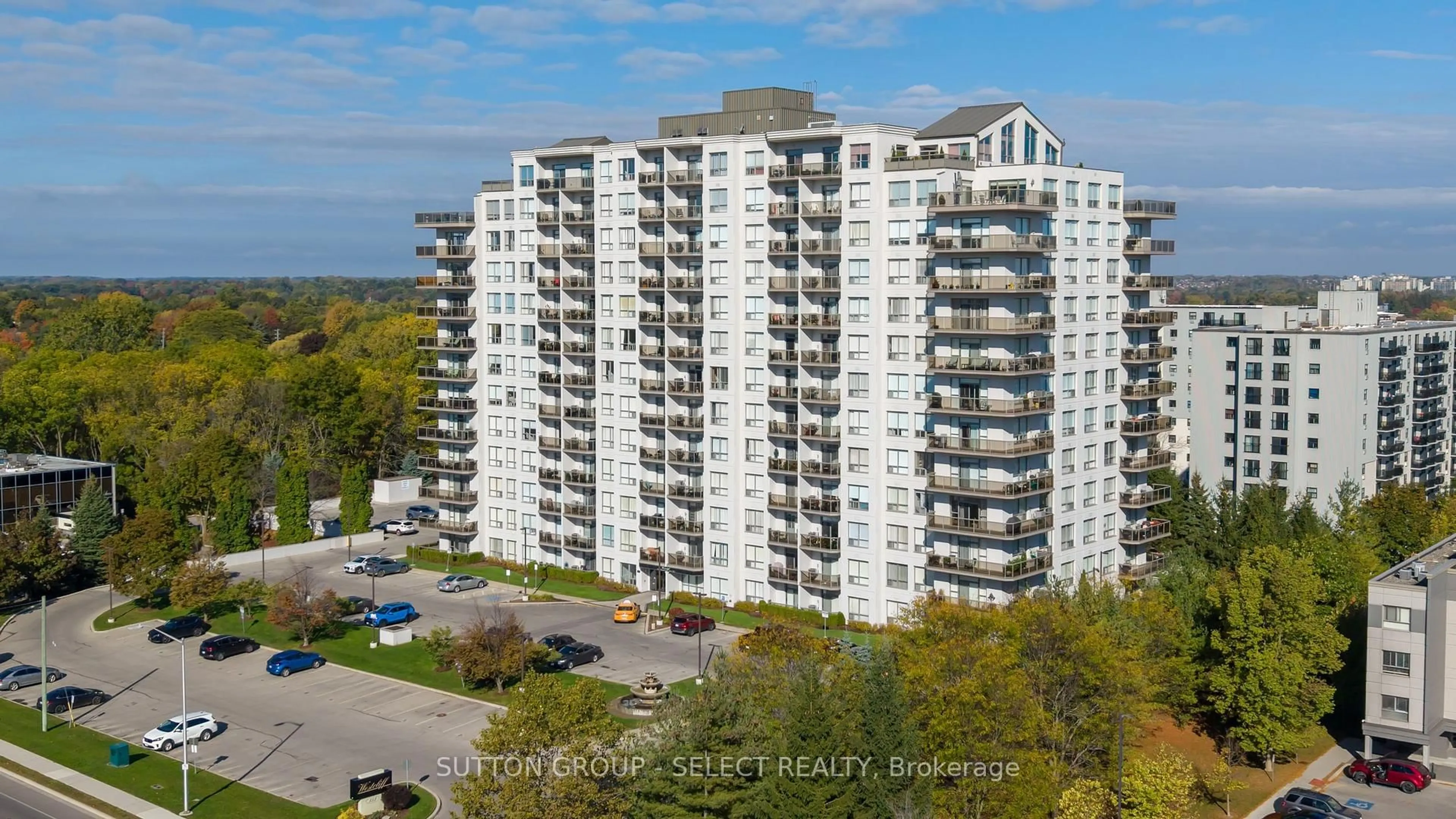 A pic from outside/outdoor area/front of a property/back of a property/a pic from drone, city buildings view from balcony for 353 Commissioners Rd #511, London South Ontario N6J 0A3