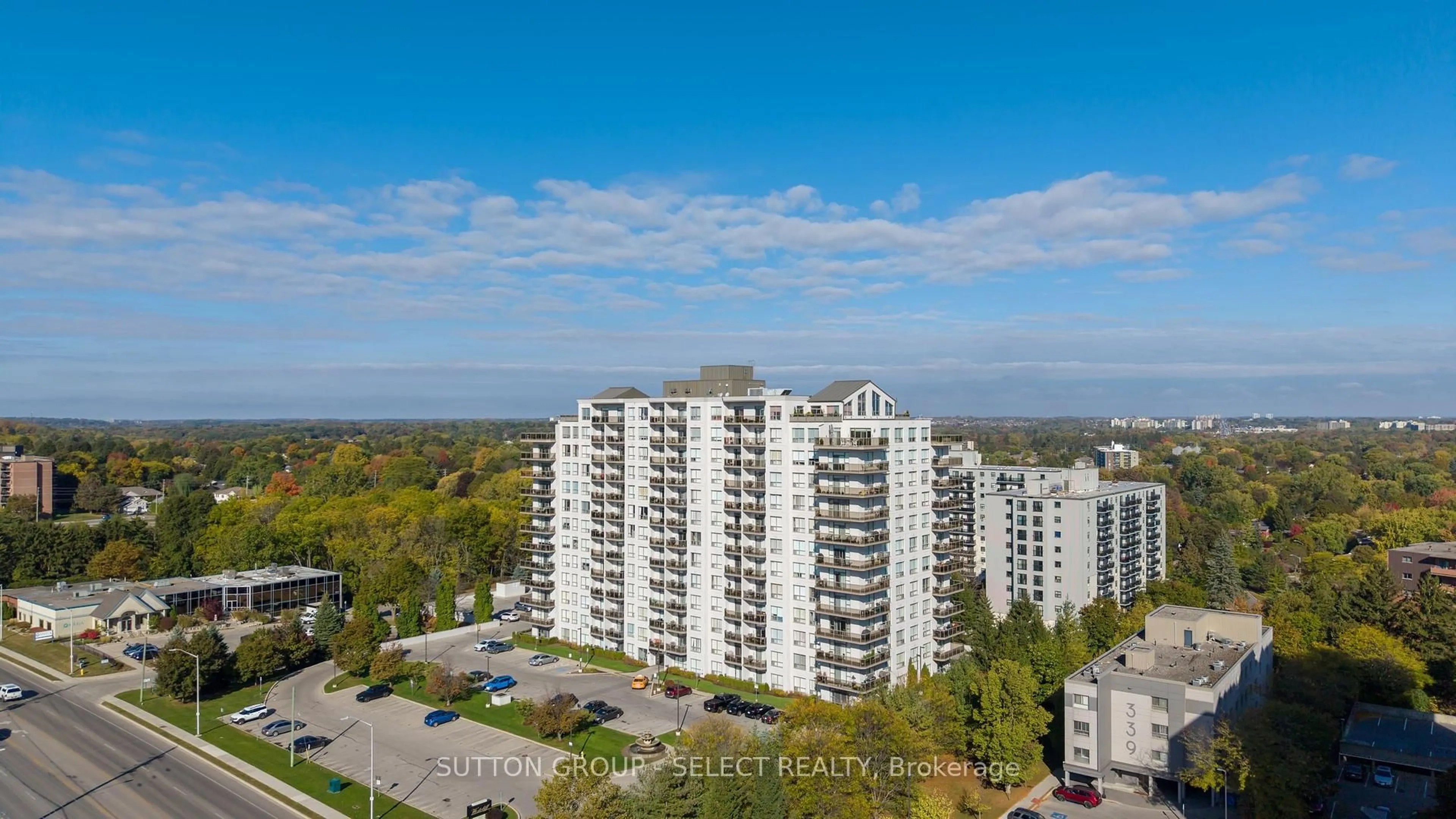 A pic from outside/outdoor area/front of a property/back of a property/a pic from drone, city buildings view from balcony for 353 Commissioners Rd #511, London South Ontario N6J 0A3