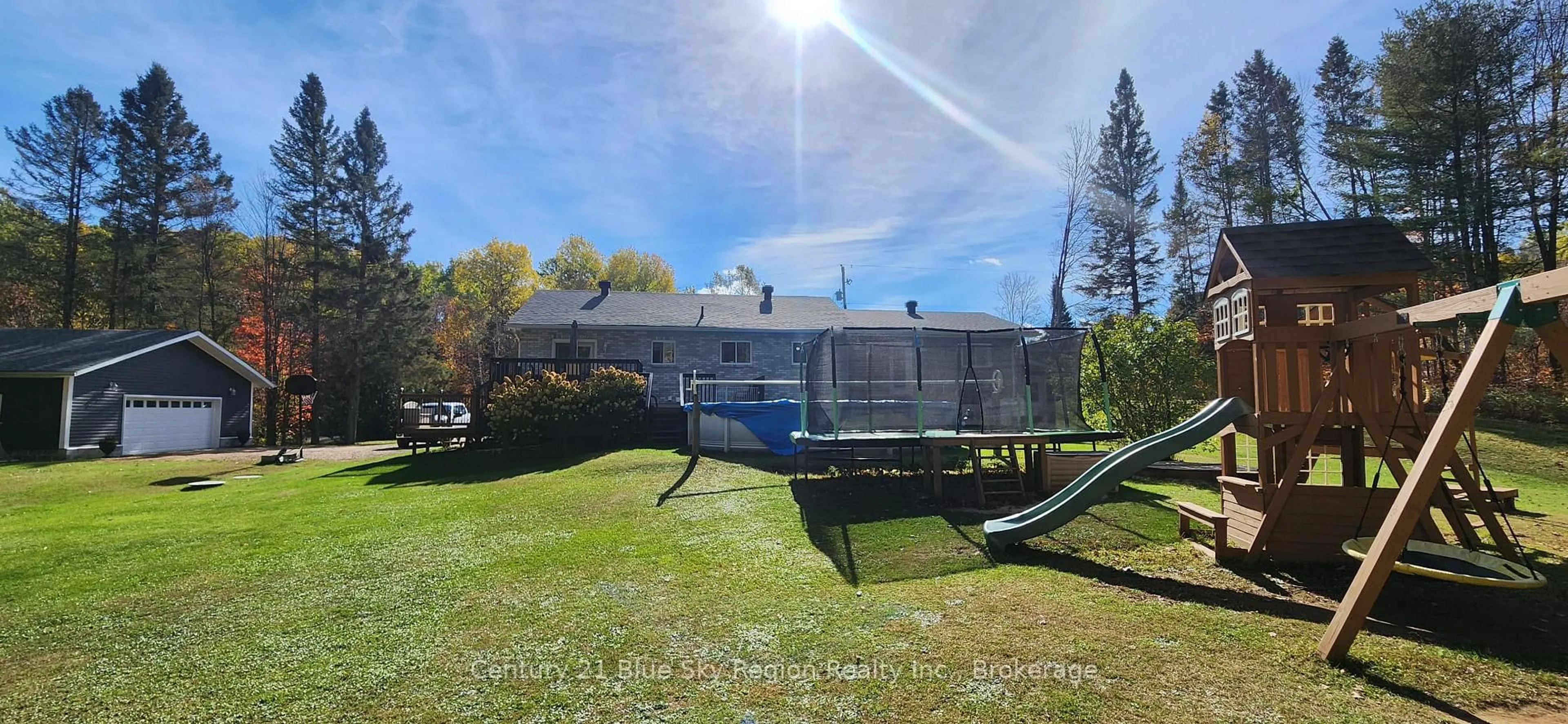 A pic from outside/outdoor area/front of a property/back of a property/a pic from drone, water/lake/river/ocean view for 223 Development Rd, Bonfield Ontario P0H 1E0