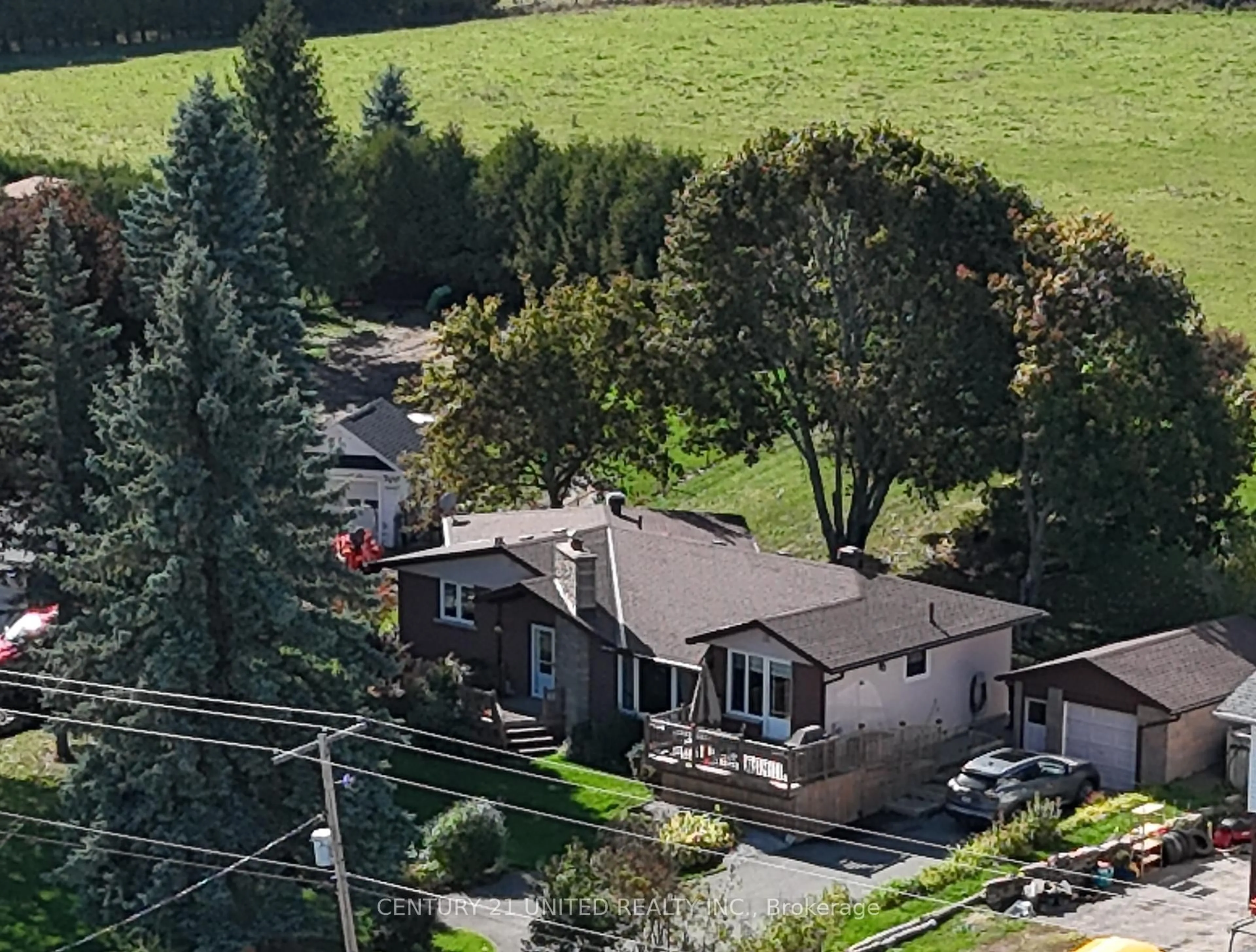 A pic from outside/outdoor area/front of a property/back of a property/a pic from drone, mountain view for 842 Frank Hill Rd, Kawartha Lakes Ontario K9J 6X3