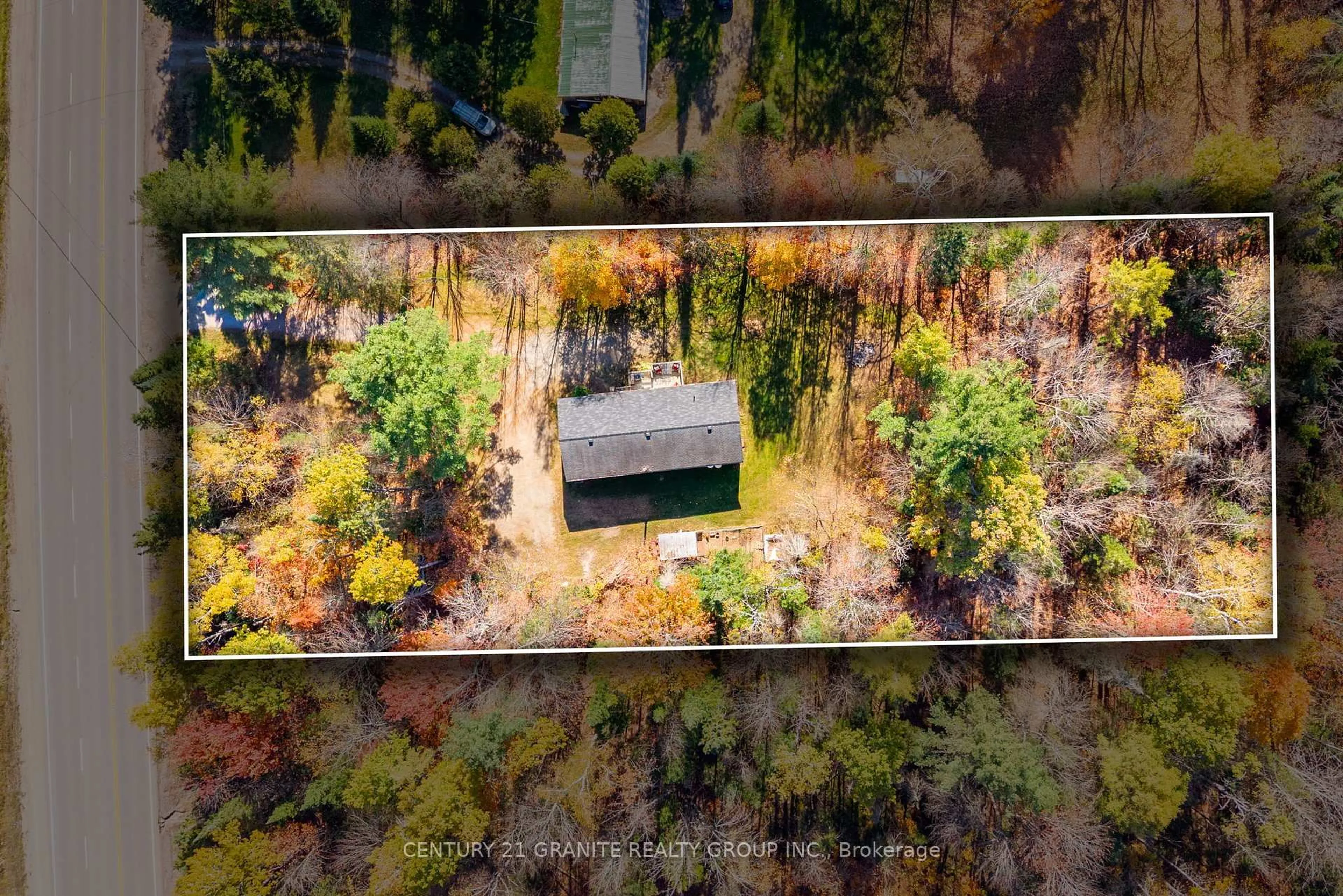 A pic from outside/outdoor area/front of a property/back of a property/a pic from drone, forest/trees view for 31813 Highway 62 North, Maynooth Ontario K0L 2S0
