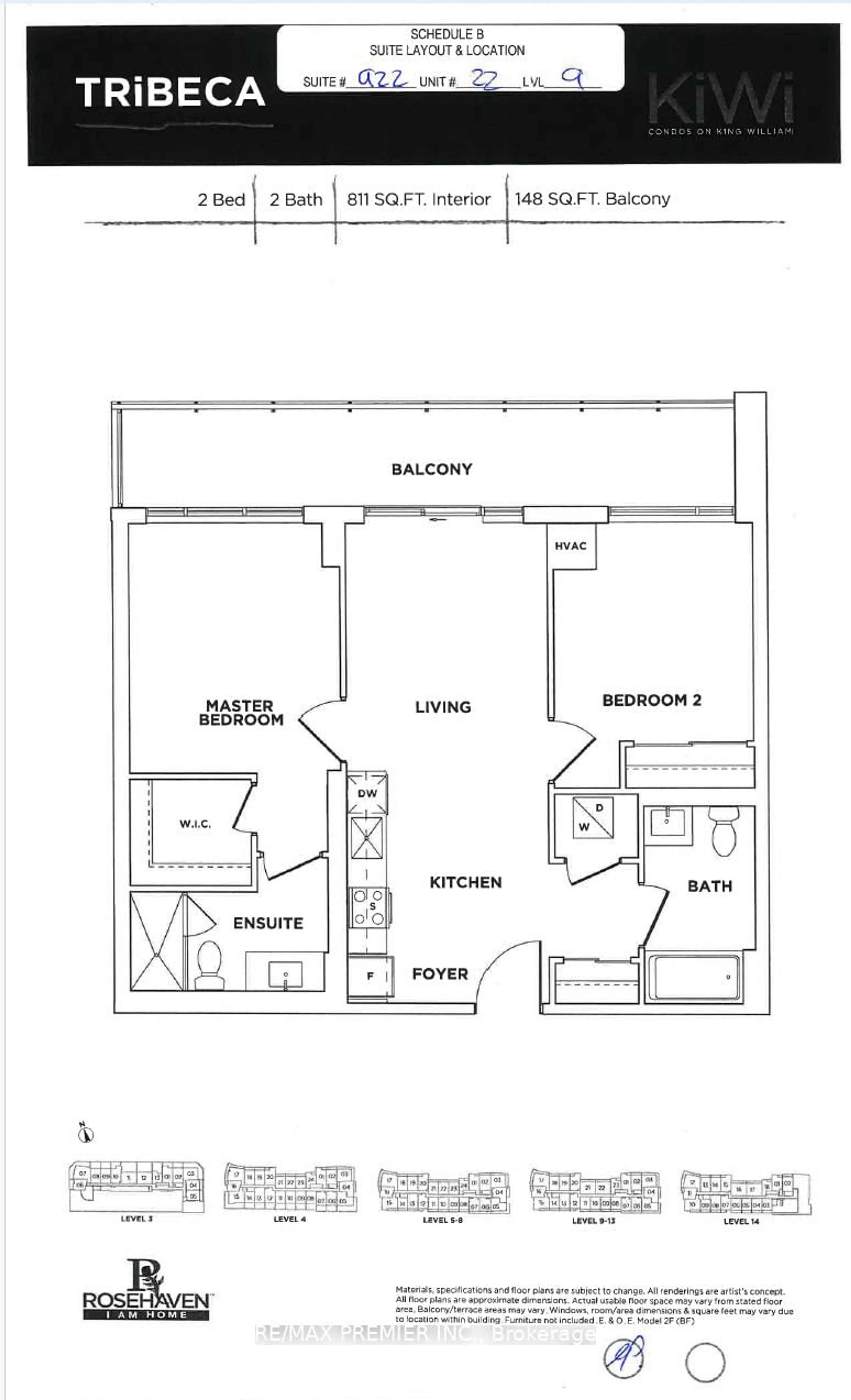 Floor plan for 212 King William St #922, Hamilton Ontario L8R 0A7