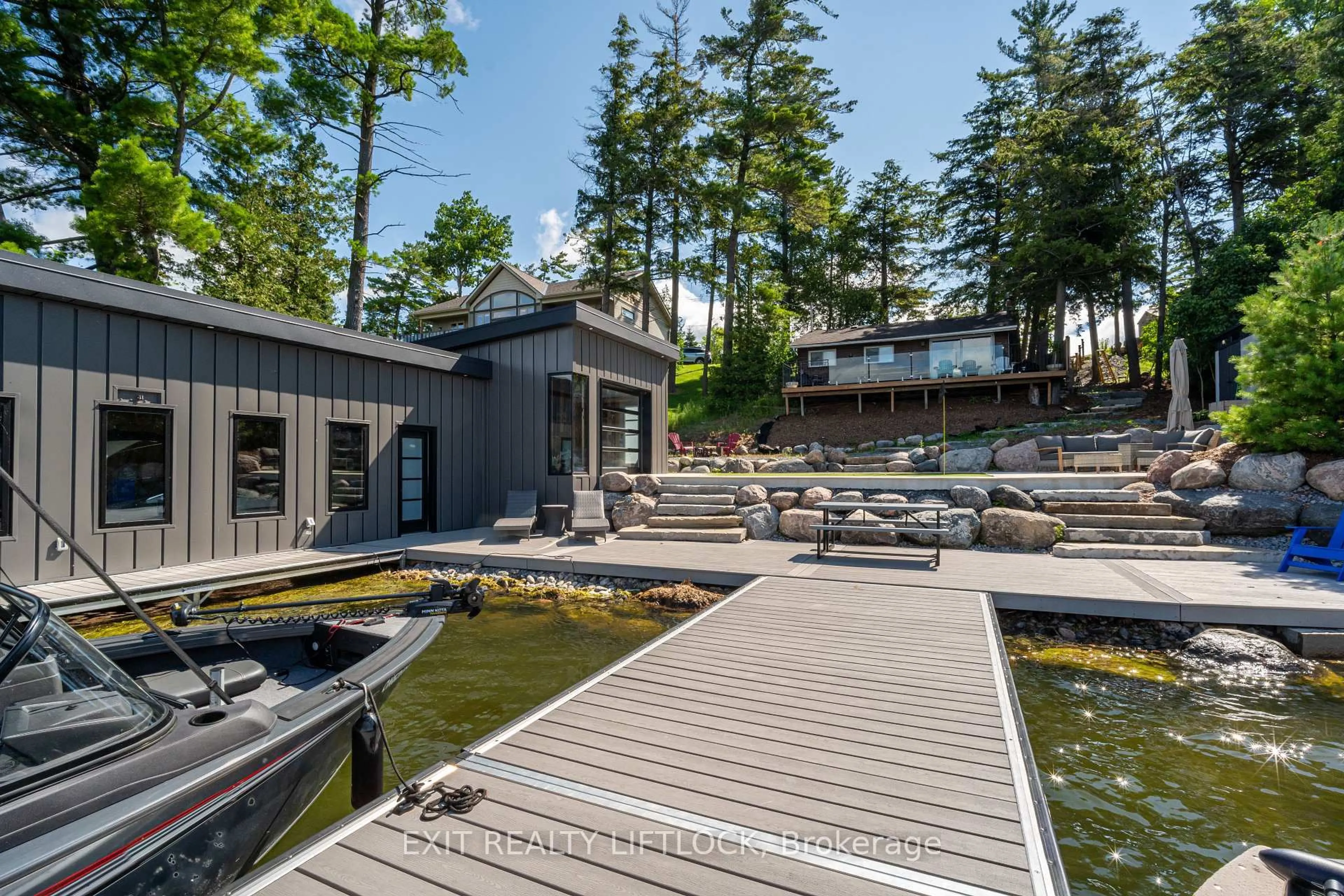 Patio, water/lake/river/ocean view for 854 Fife's Bay Marina Lane, Selwyn Ontario K9J 6X3