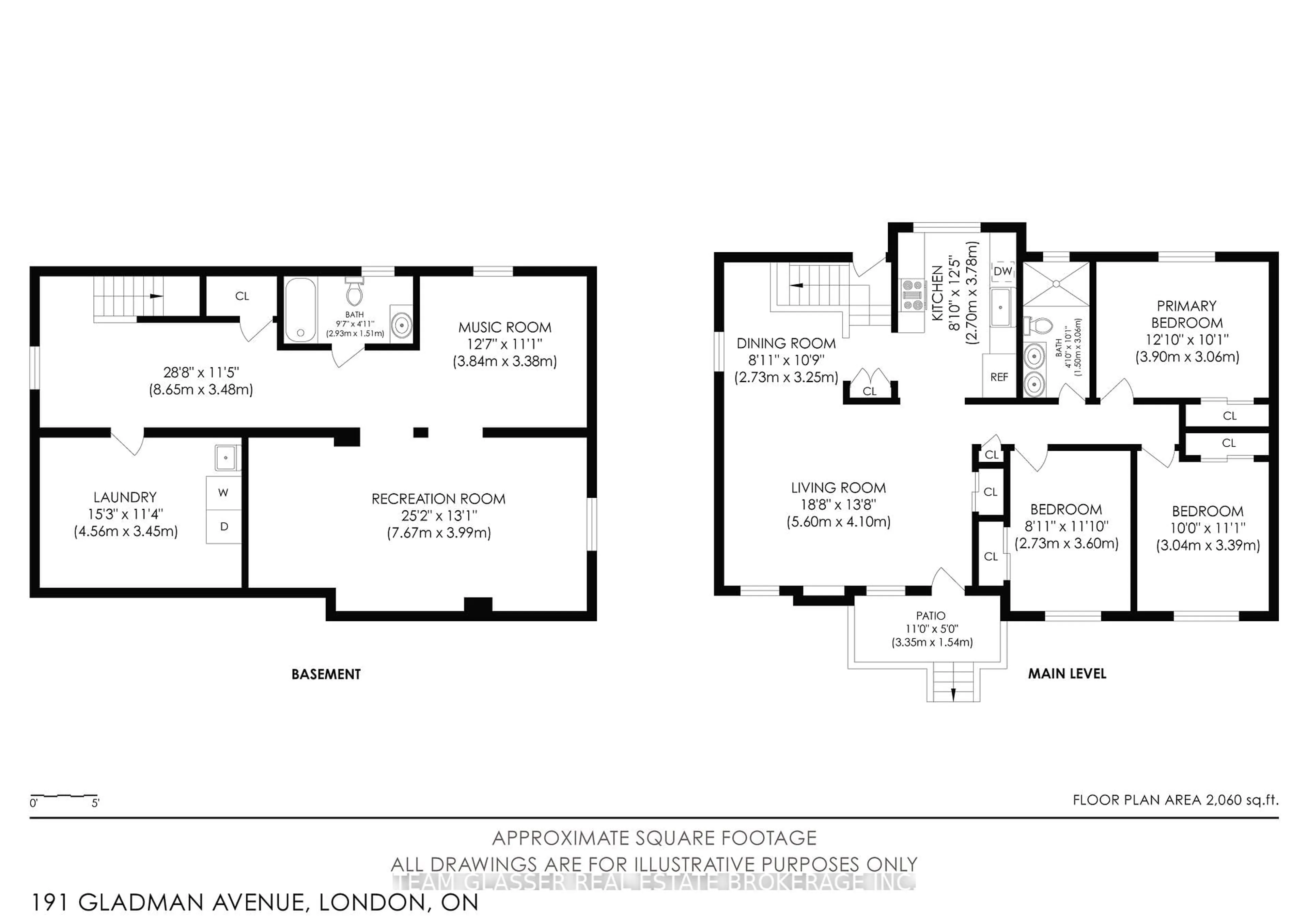 Floor plan for 191 GLADMAN Ave, London South Ontario N6J 1X6