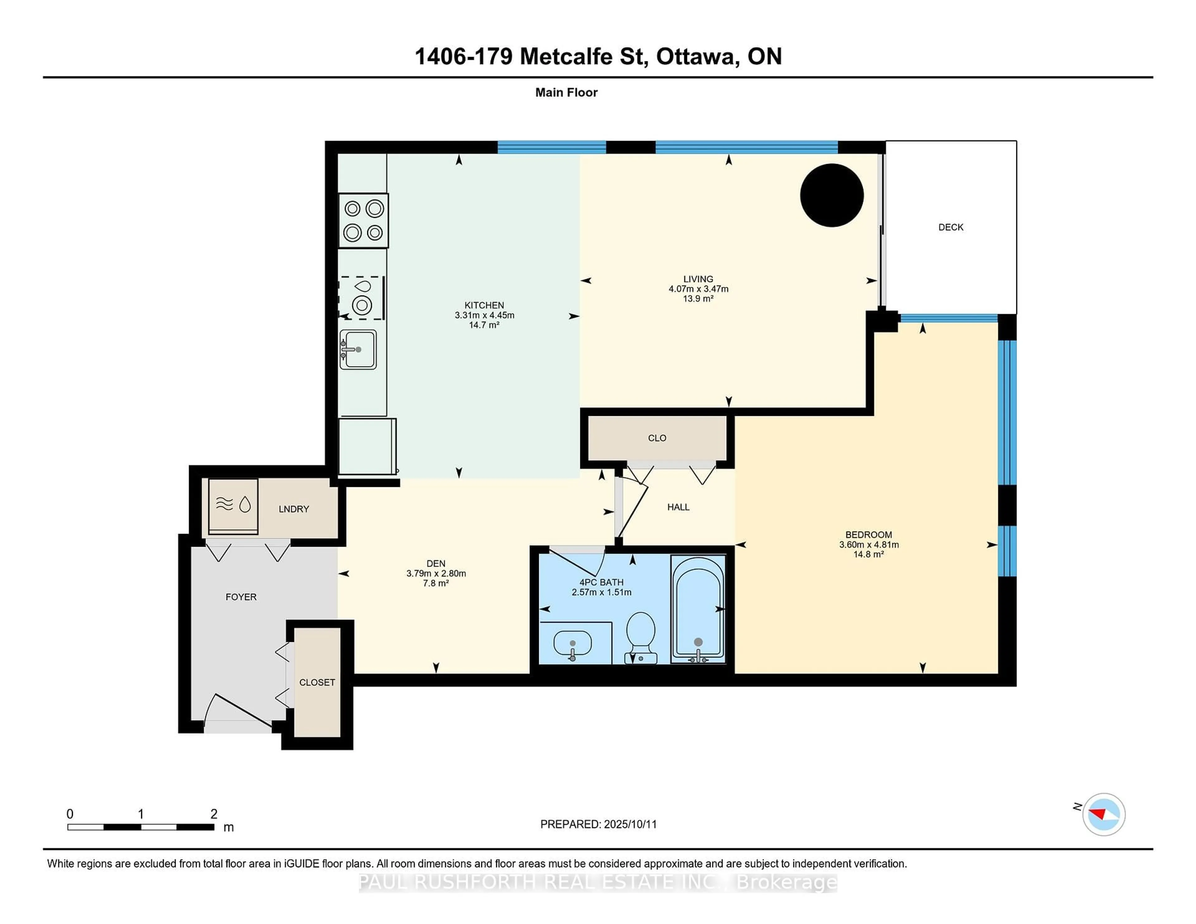 Floor plan for 179 Metcalfe St #1406, Ottawa Ontario K2P 1P7
