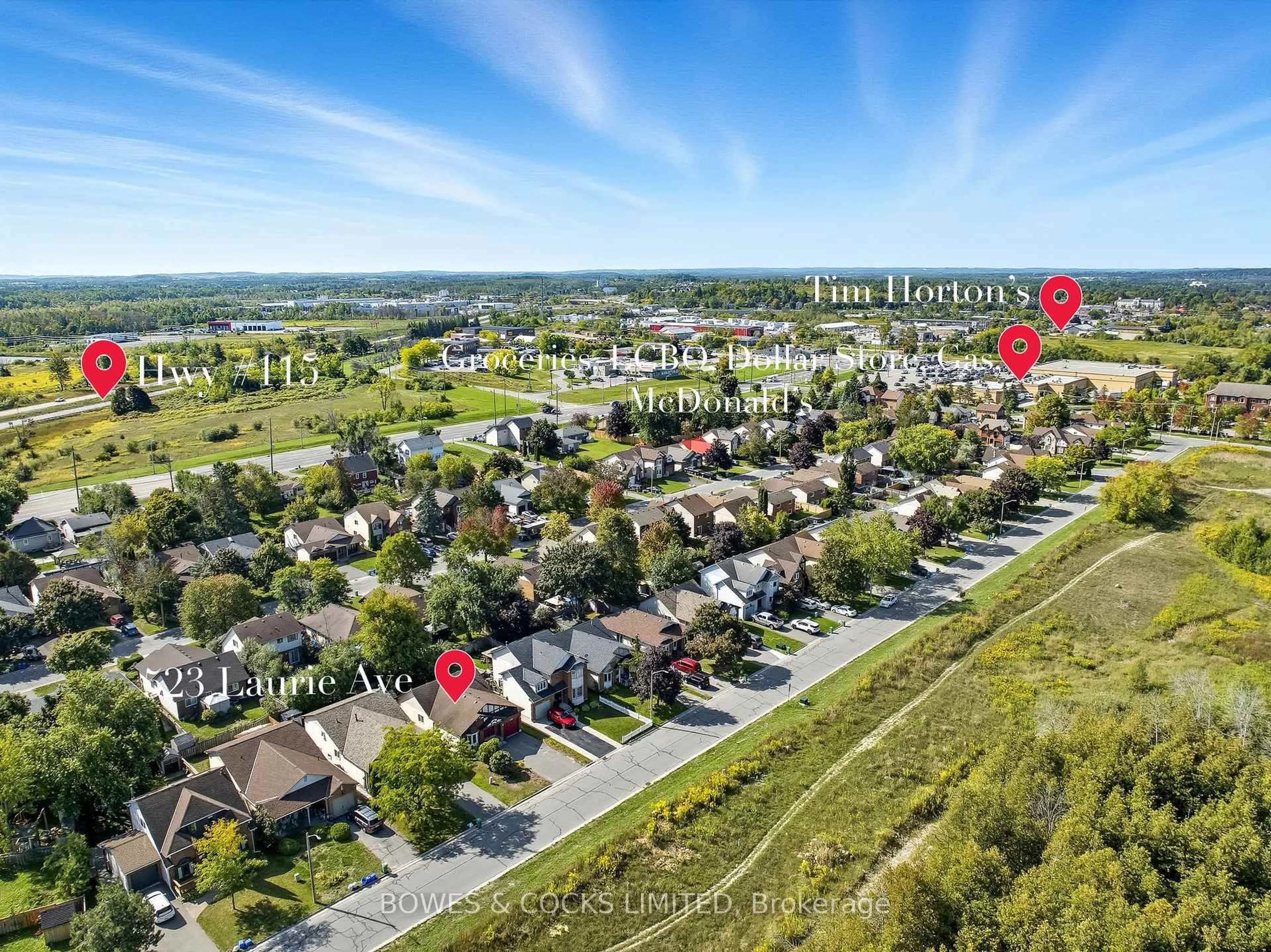 A pic from outside/outdoor area/front of a property/back of a property/a pic from drone, street for 523 Laurie Ave, Peterborough Ontario K9L 1X8