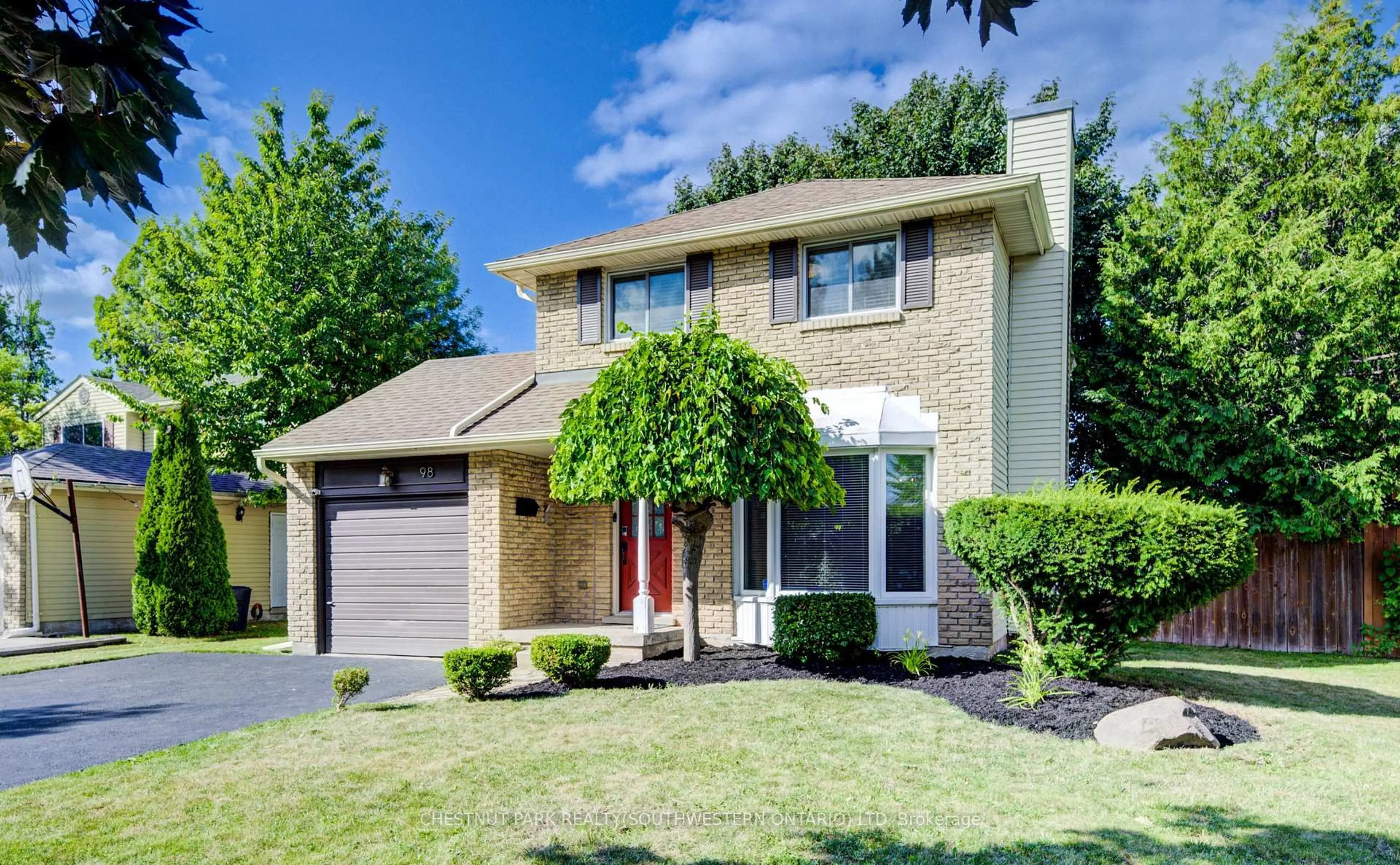 Home with brick exterior material, street for 98 Rolling Meadows Dr, Kitchener Ontario N2N 1T6