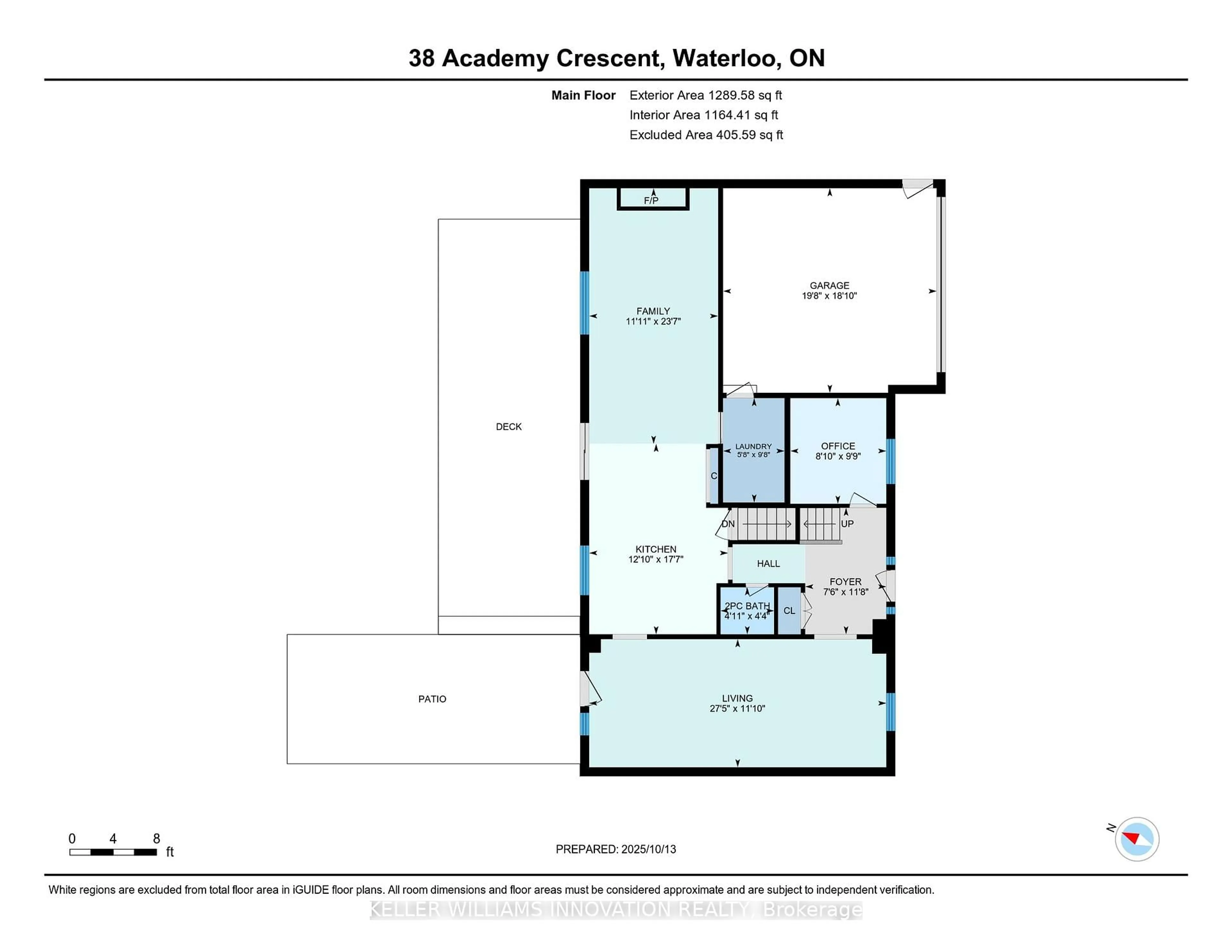 Floor plan for 38 Academy Cres, Waterloo Ontario N2L 5H7