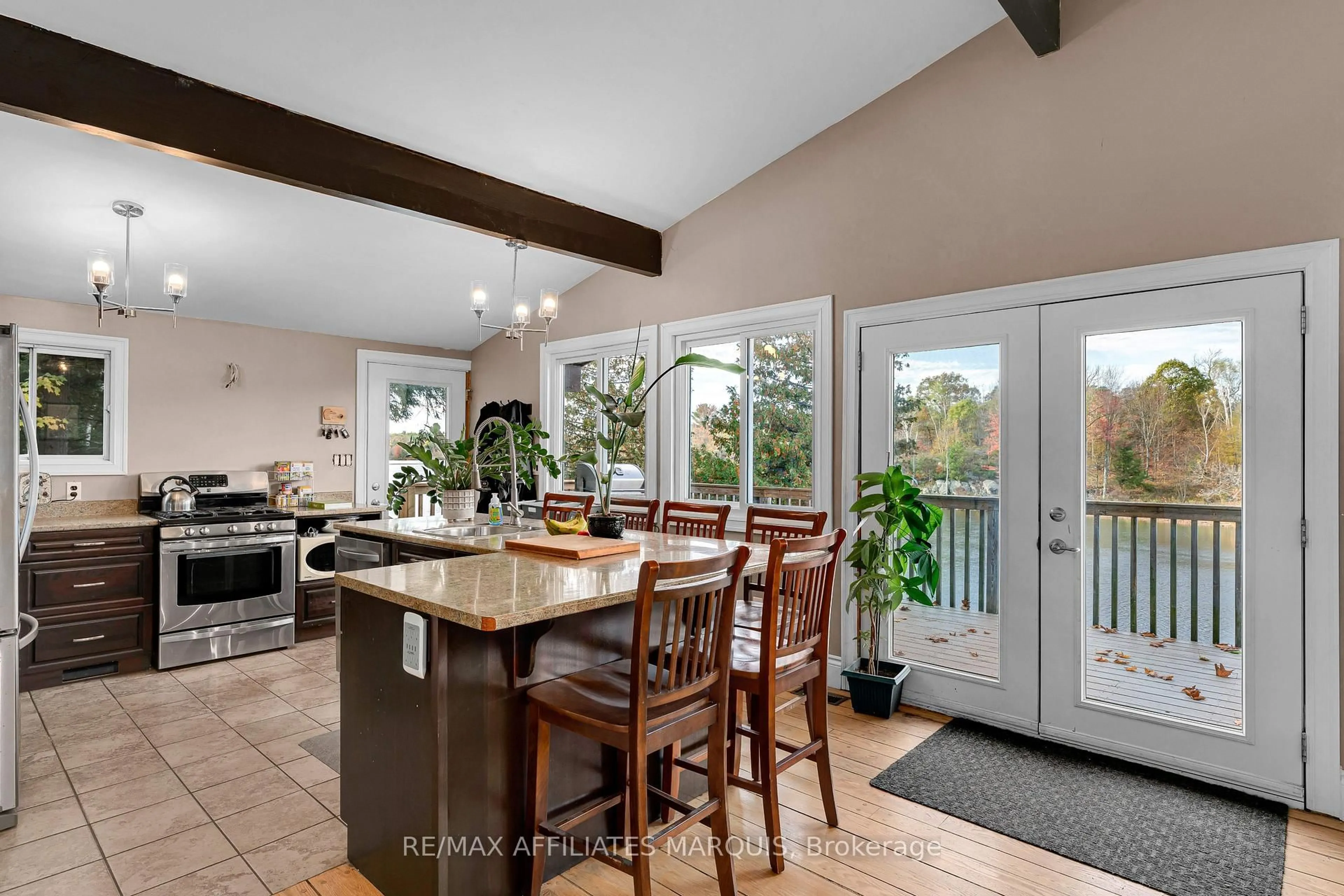 Open concept kitchen, ceramic/tile floor for 3257B Frontenac Rd, Sharbot Lake Ontario K0H 2P0