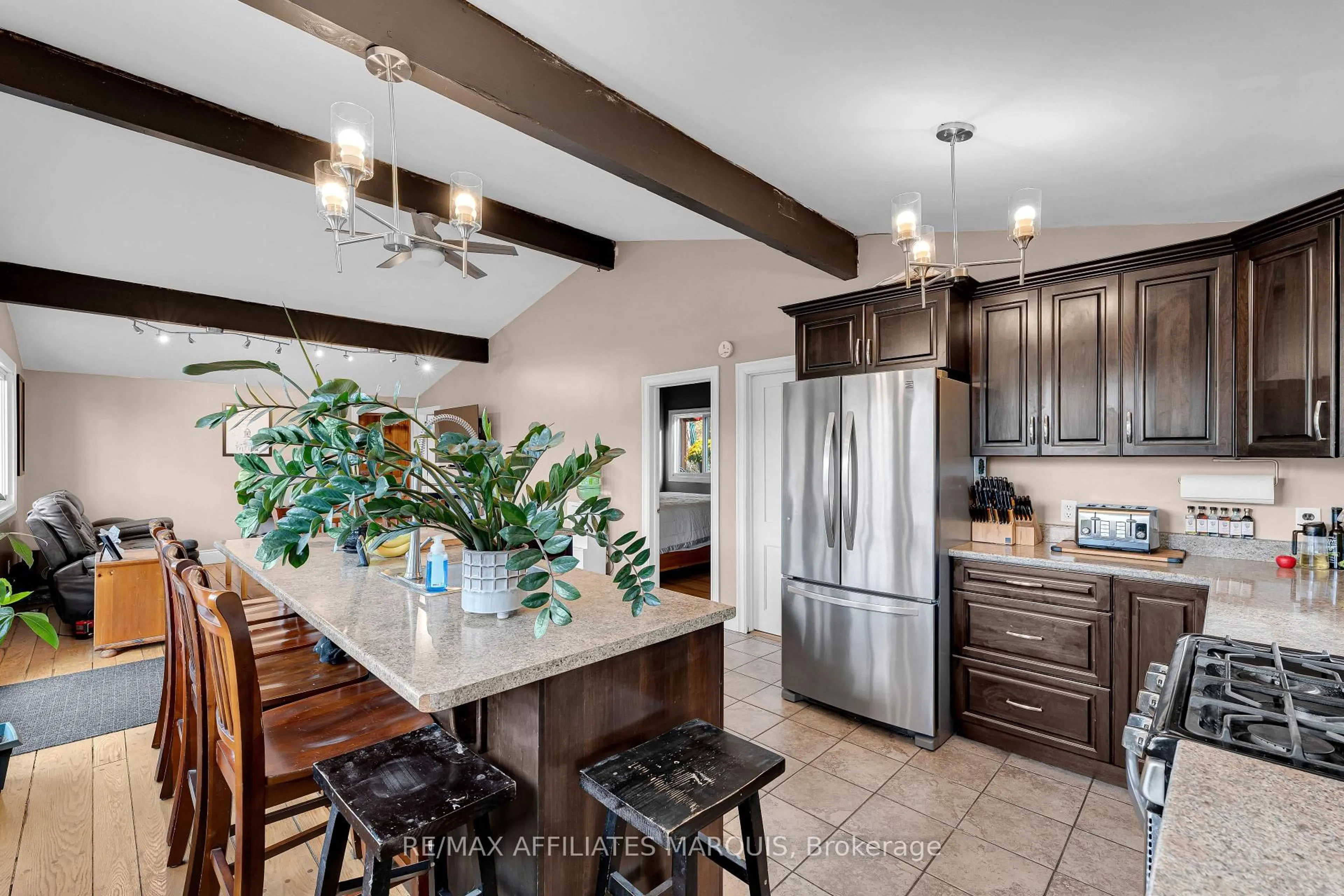 Open concept kitchen, ceramic/tile floor for 3257B Frontenac Rd, Sharbot Lake Ontario K0H 2P0
