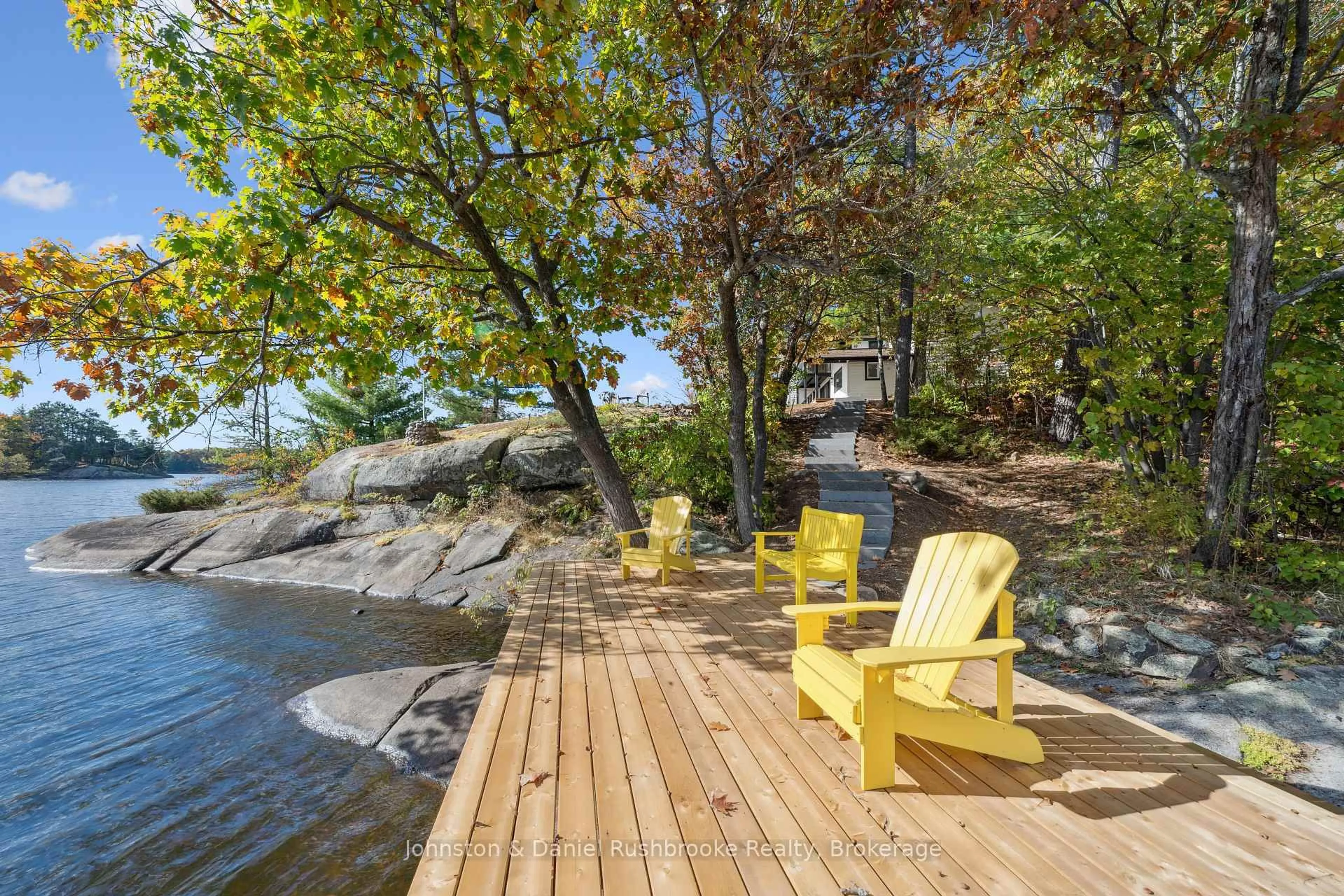 Patio, water/lake/river/ocean view for 1042 El-Kee Point Lane, Muskoka Lakes Ontario P0B 1J0