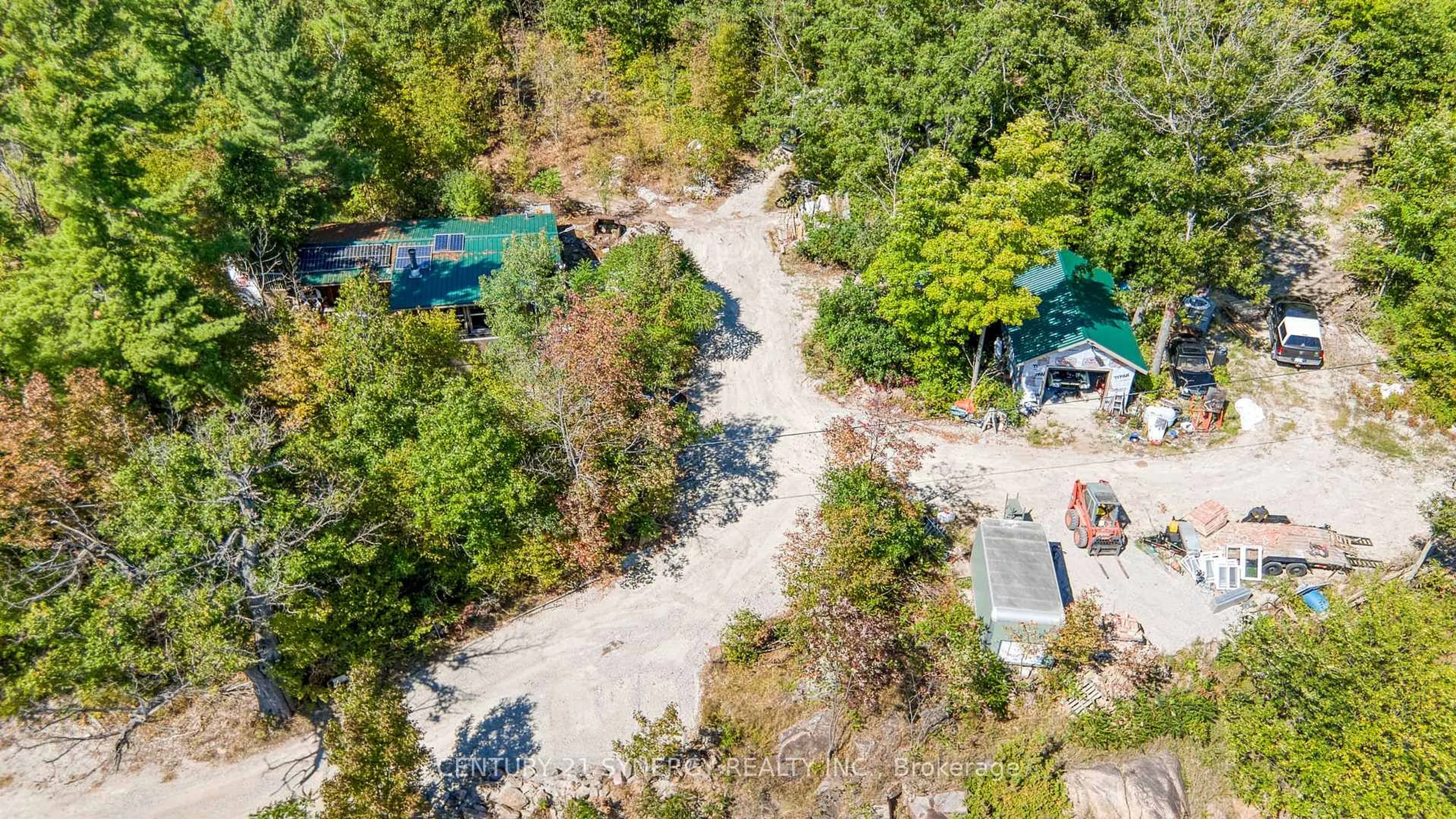 A pic from outside/outdoor area/front of a property/back of a property/a pic from drone, forest/trees view for 21520 Highway 7 Highway, Maberly Ontario K0H 2B0