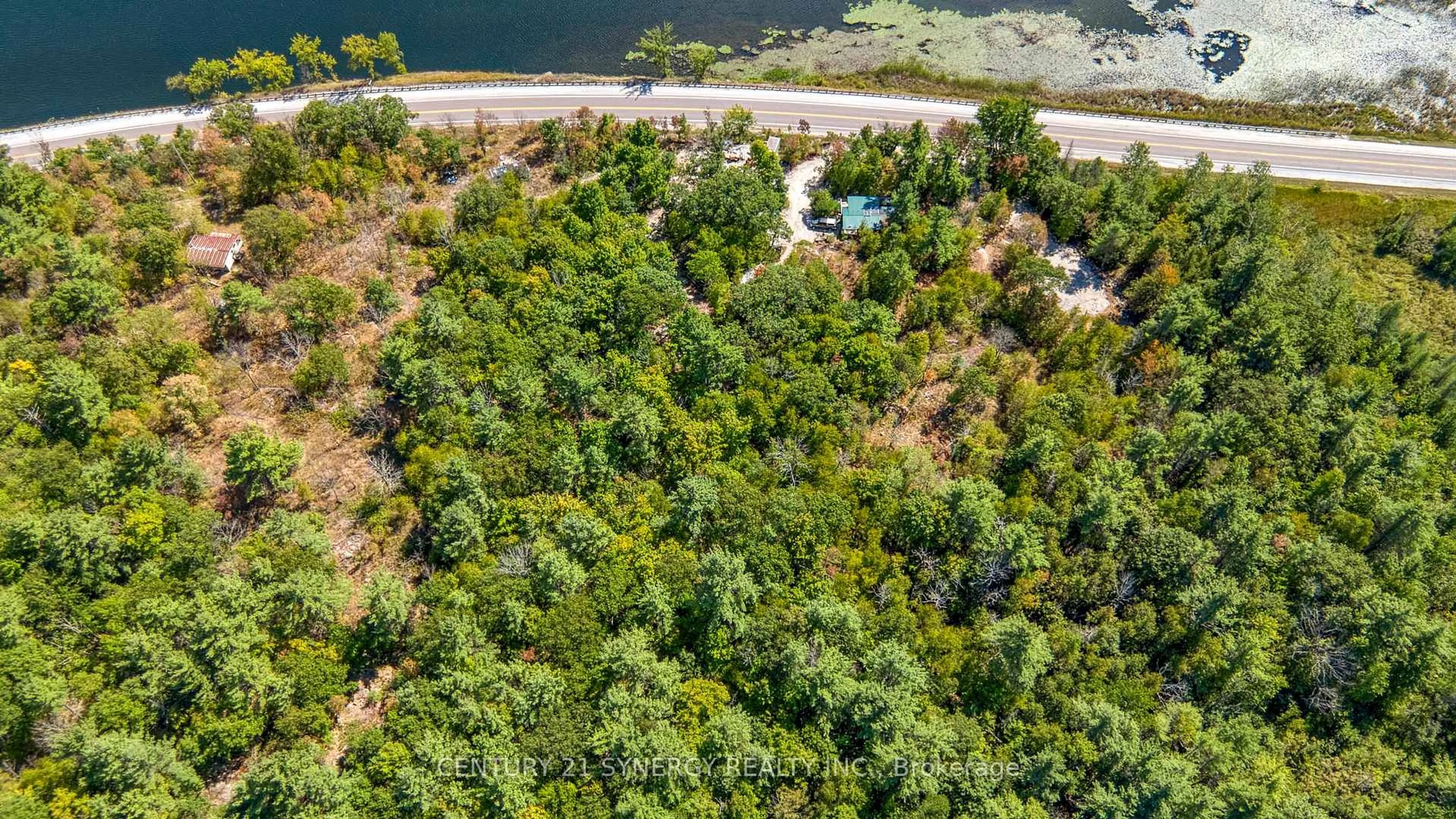 A pic from outside/outdoor area/front of a property/back of a property/a pic from drone, water/lake/river/ocean view for 21520 Highway 7 Highway, Maberly Ontario K0H 2B0