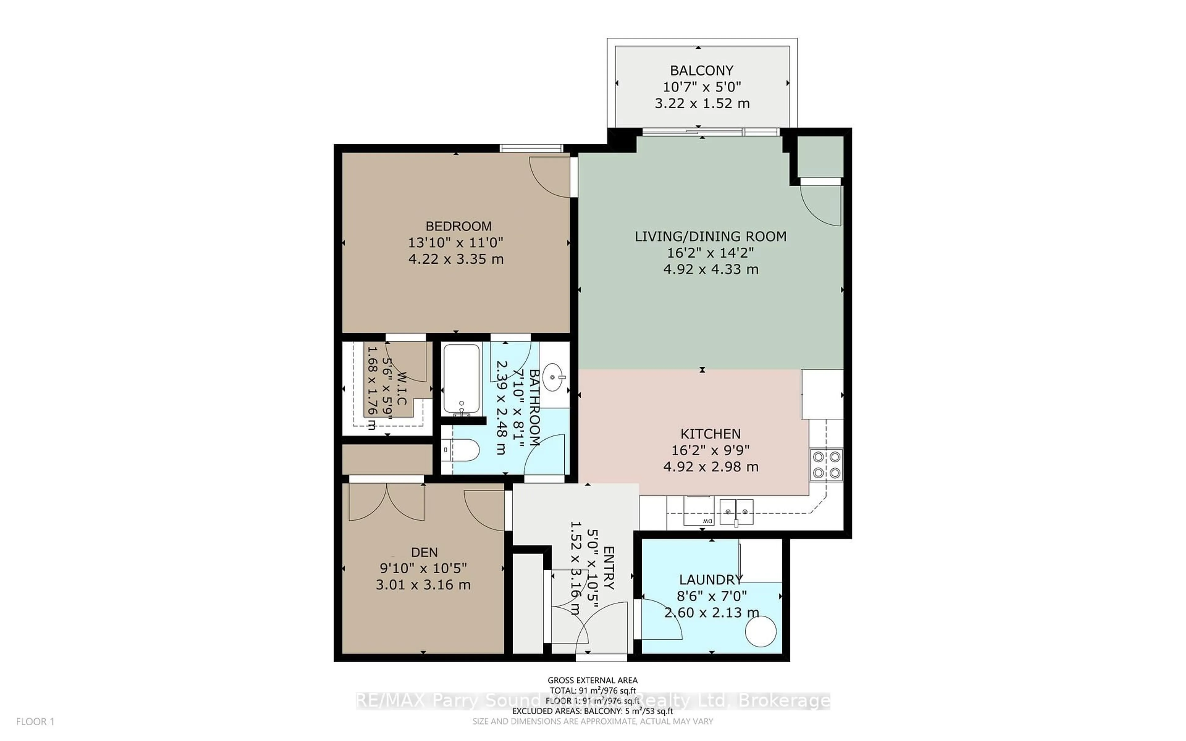 Floor plan for 20D Silver Birch Crt #303, Parry Sound Ontario P2A 0A7