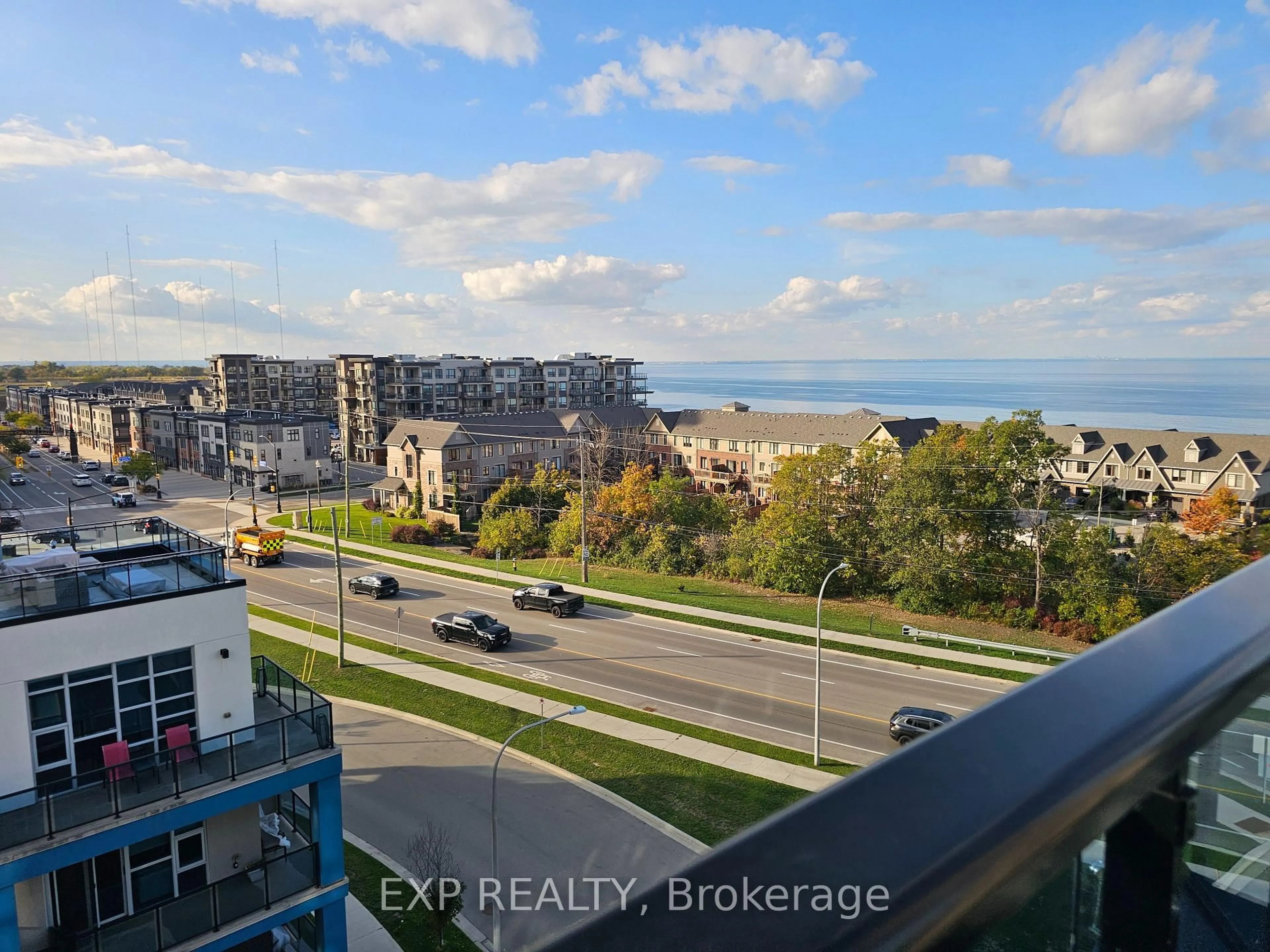 A pic from outside/outdoor area/front of a property/back of a property/a pic from drone, city buildings view from balcony for 16 Concord Pl #640, Grimsby Ontario L3M 0J1